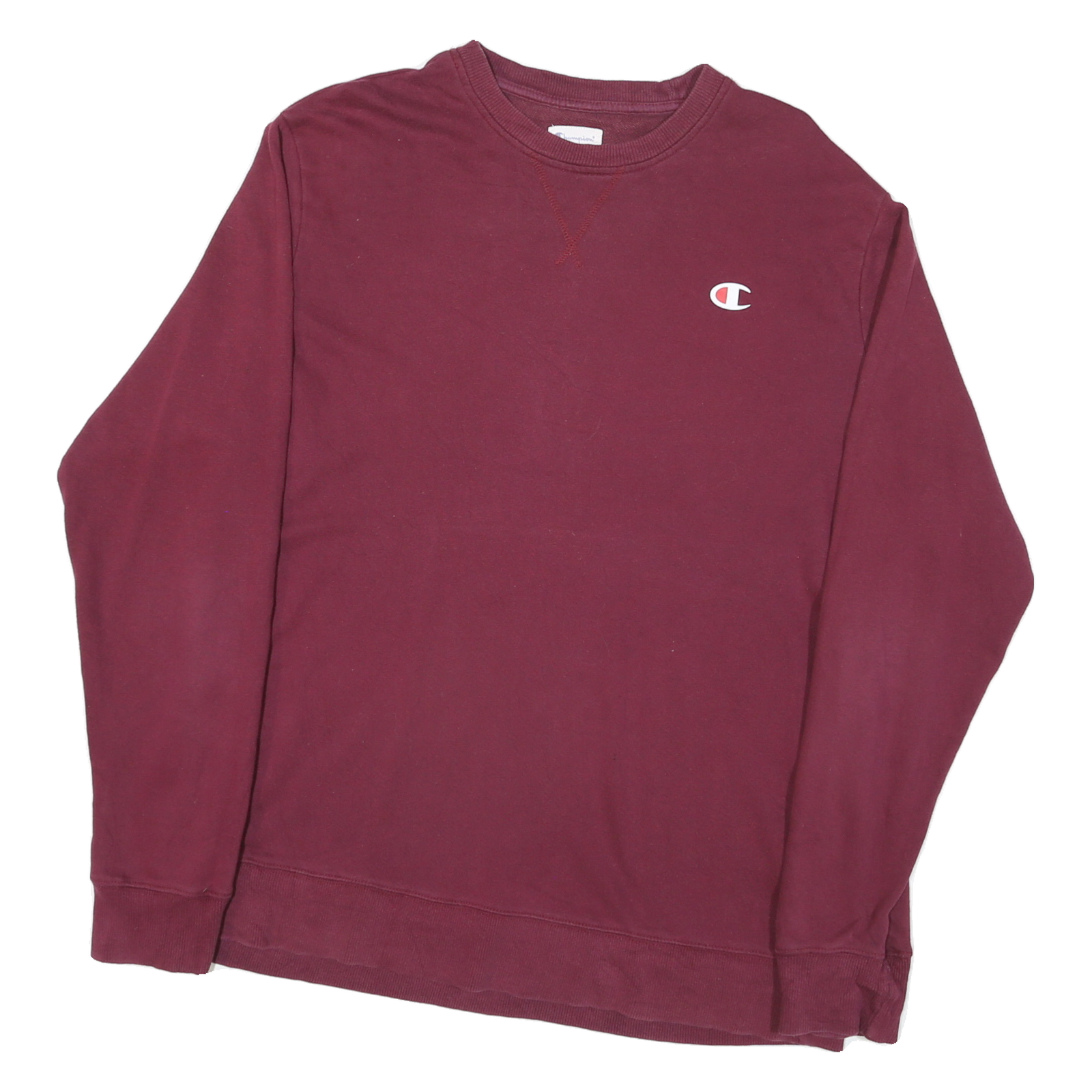 CHAMPION Mens Maroon Crew Neck L Cotton Blend Casual Sweatshirt Refurbished - N/A refurbished available on Cerqular