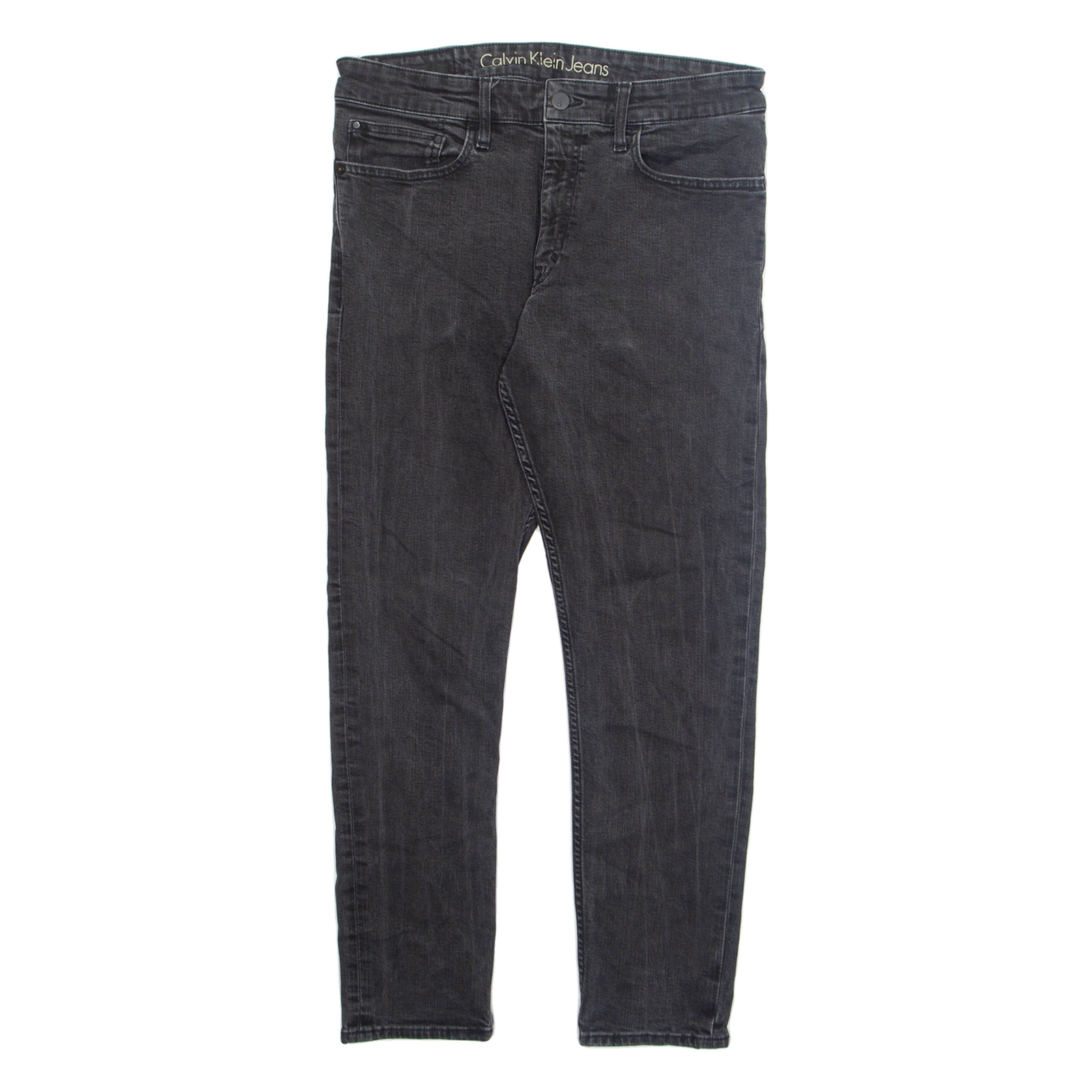 CALVIN KLEIN JEANS Mens Jeans Grey Regular Skinny W34 L30 Refurbished - N/A refurbished available on Cerqular