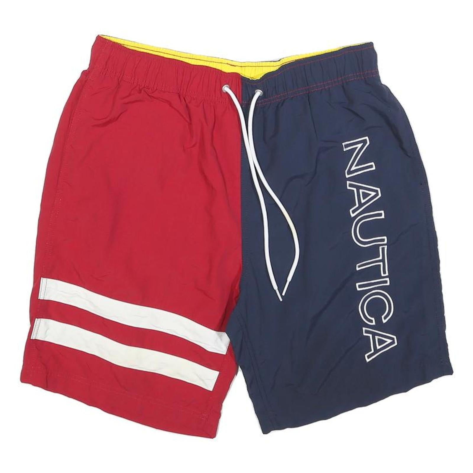 NAUTICA Mens Shorts Red & Navy Casual M W30 Sailing Logo Drawstring Swimwear Refurbished - N/A refurbished available on Cerqular