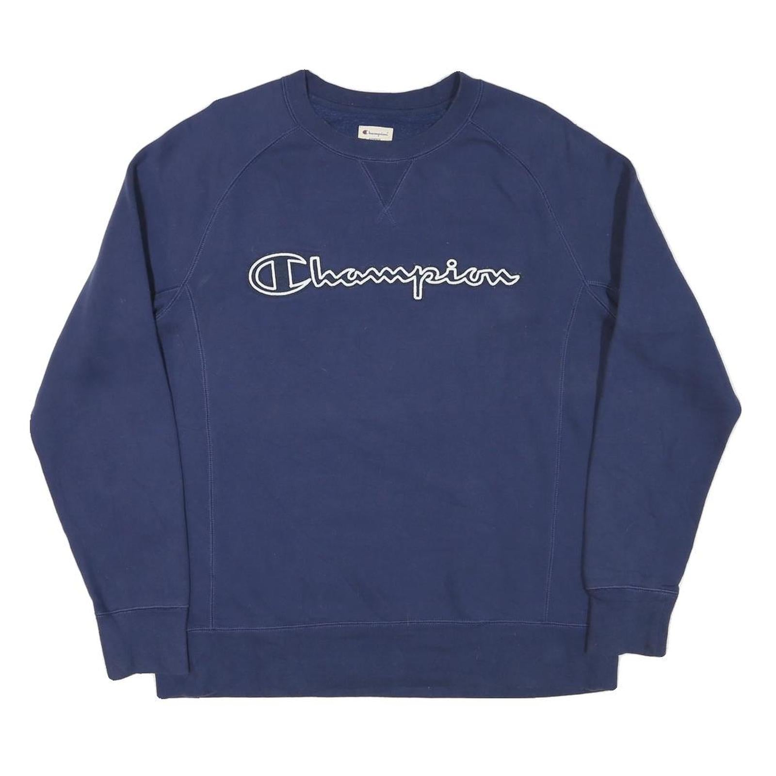 Buy CHAMPION Mens Navy Blue Cotton Blend Crew Neck M Sweatshirt Pullover Logo Refurbished - $33.79 CHAMPION Mens Navy Blue Cotton Blend Crew Neck M Sweatshirt Pullover Logo Refurbished - N/A refurbished available on Cerqular