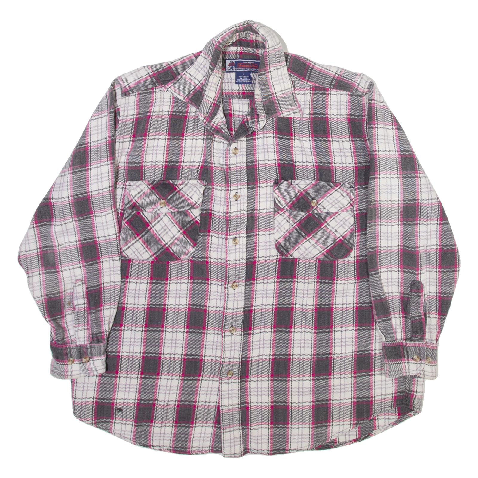 WILLIAMS BAY Mens Shirt White Check Long Sleeve L Refurbished - N/A refurbished available on Cerqular