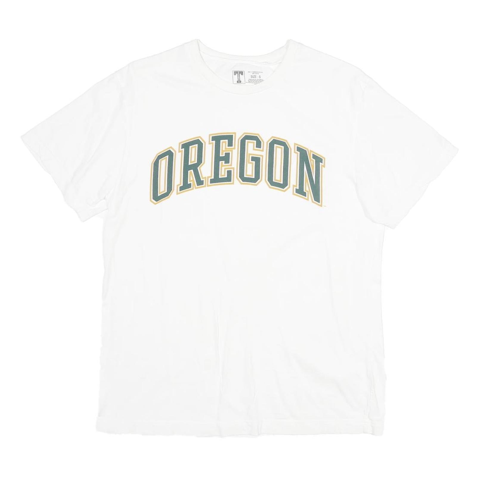 T UNIVERSITY Mens White Oregon Graphic T-Shirt S Short Sleeve Crew Neck Casual Refurbished - N/A refurbished available on Cerqular