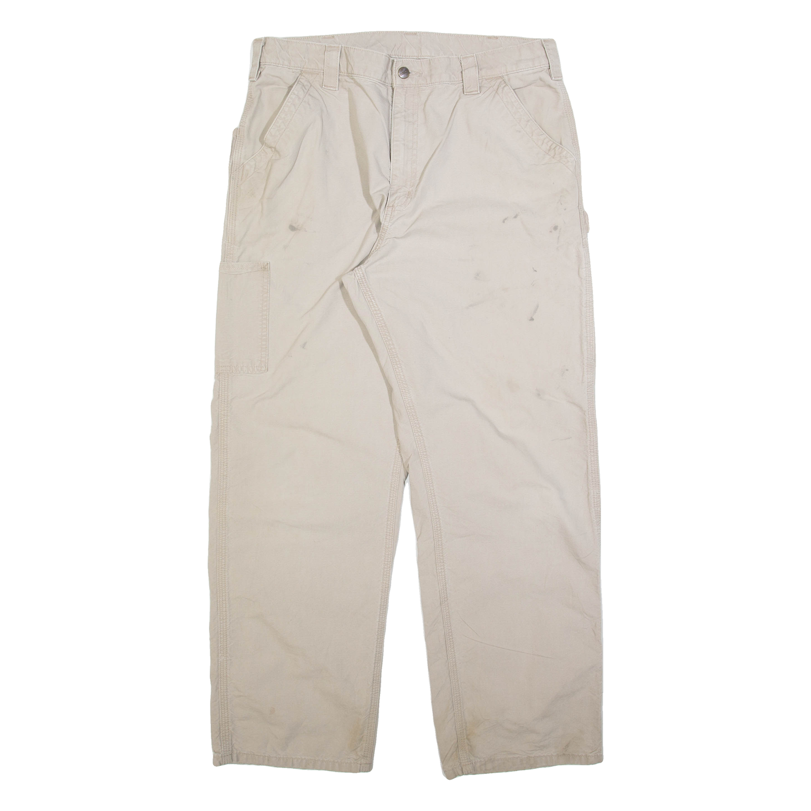 CARHARTT Mens Trousers Beige Relaxed Straight W36 L30 Refurbished - N/A refurbished available on Cerqular