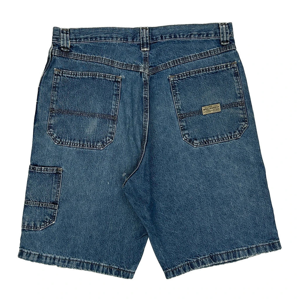 Wrangler Denim Shorts - 32W 9L Blue Cotton Refurbished - Thrifted (note: this is a term often used to describe second- refurbished available on Cerqular