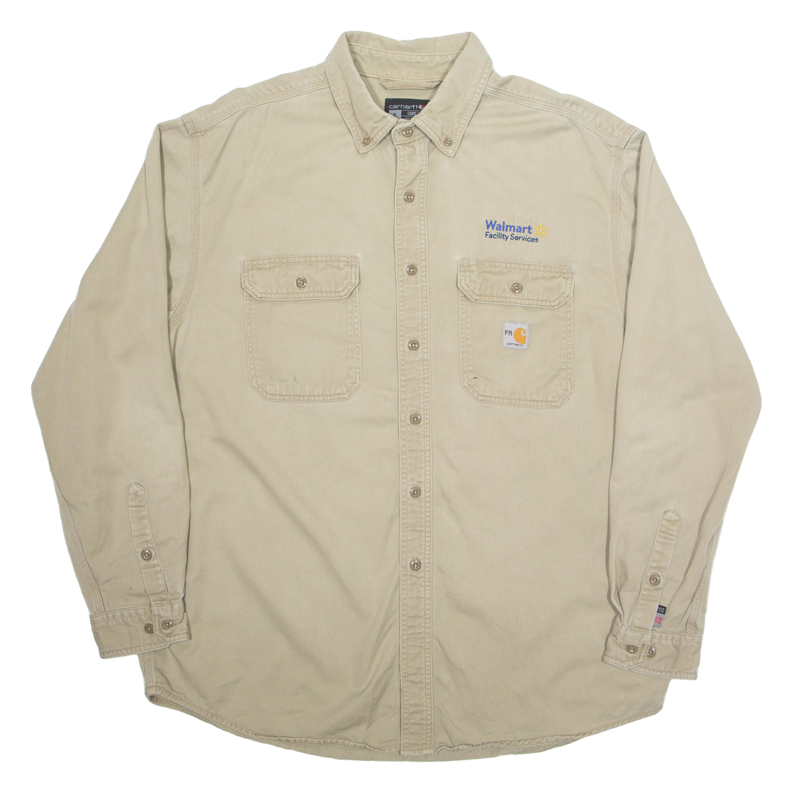 CARHARTT Walmart Mens Worker Shirt Beige Long Sleeve XL Refurbished - N/A refurbished available on Cerqular