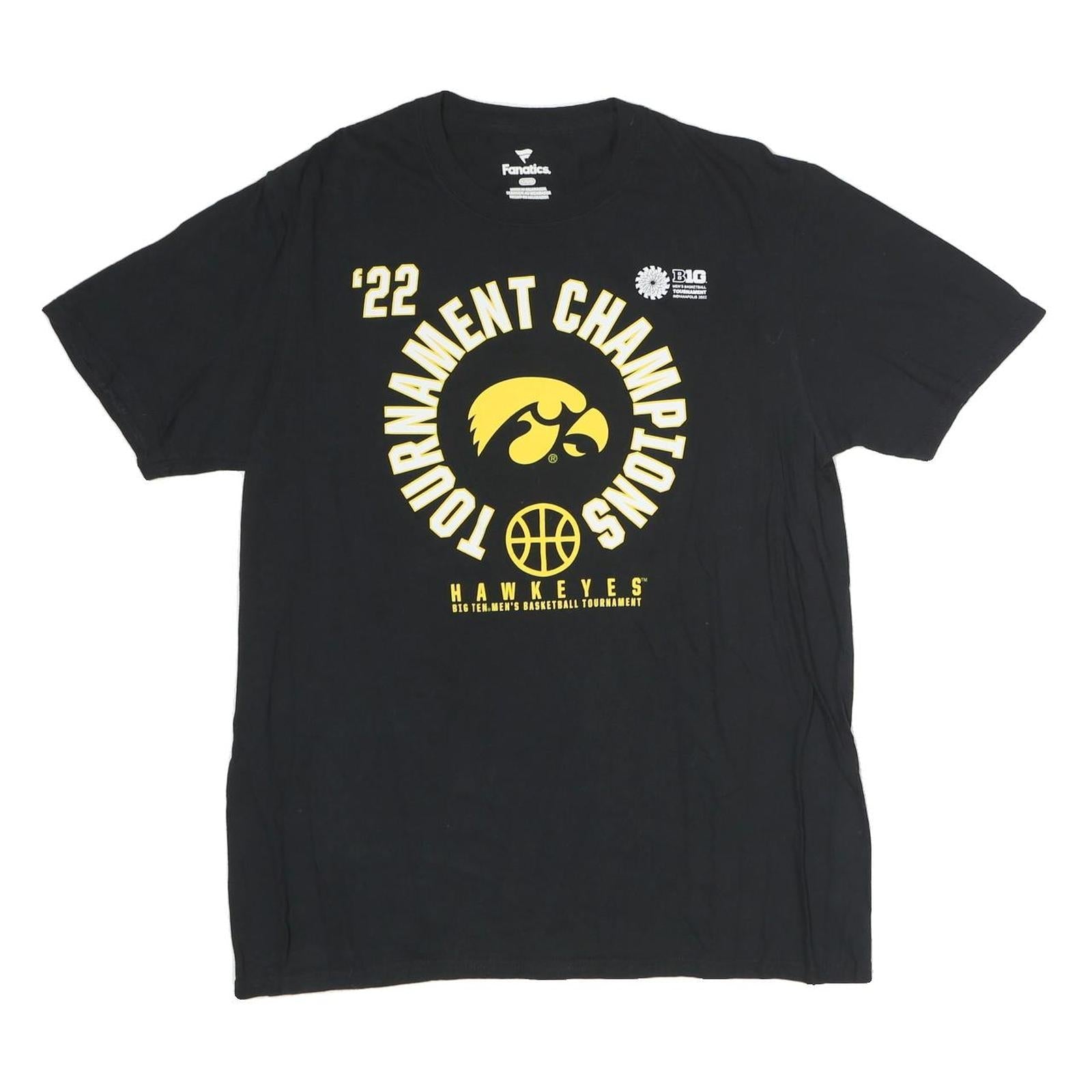 Buy FANATICS Mens Black Iowa Hawkeyes Tournament Champions T-Shirt L Short Sleeve Refurbished - $12.99 FANATICS Mens Black Iowa Hawkeyes Tournament Champions T-Shirt L Short Sleeve Refurbished - N/A refurbished available on Cerqular