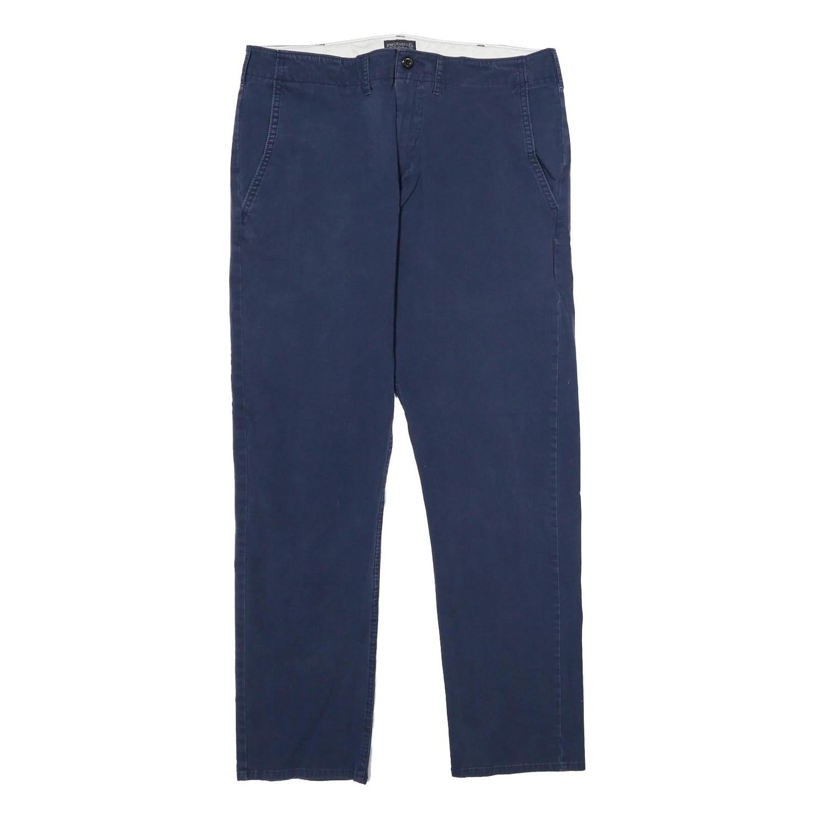 LEVI'S Mens Cotton Navy Regular Fit Straight Leg Trousers W32 L28 Casual Smart Refurbished - N/A refurbished available on Cerqular