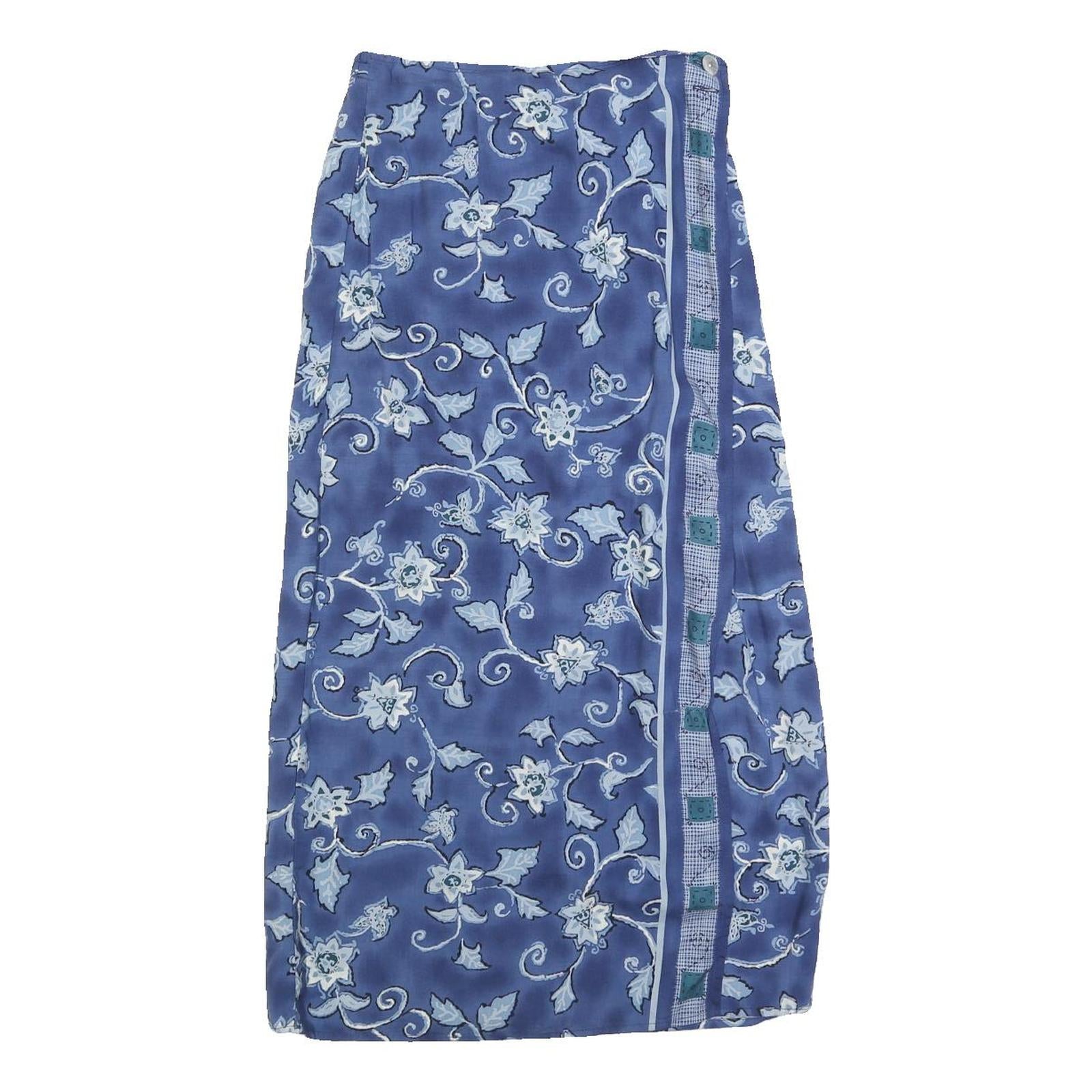 REQUIREMENTS Womens Blue Floral Midi Cotton Blend Pencil Skirt S Elegant Vintage Refurbished - N/A refurbished available on Cerqular