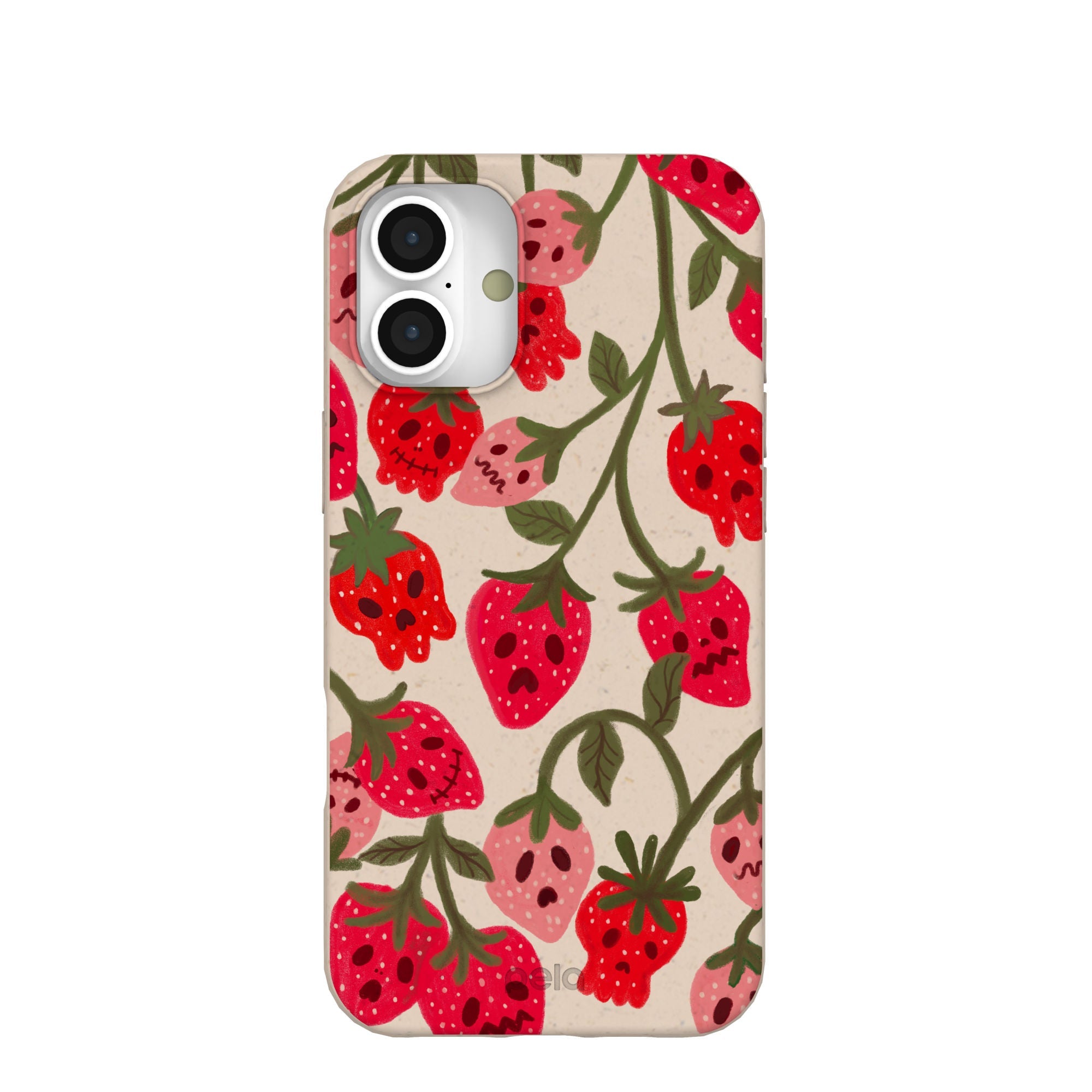 Seashell Strawboories iPhone 16 Plus Case Refurbished - Pela Case refurbished available on Cerqular