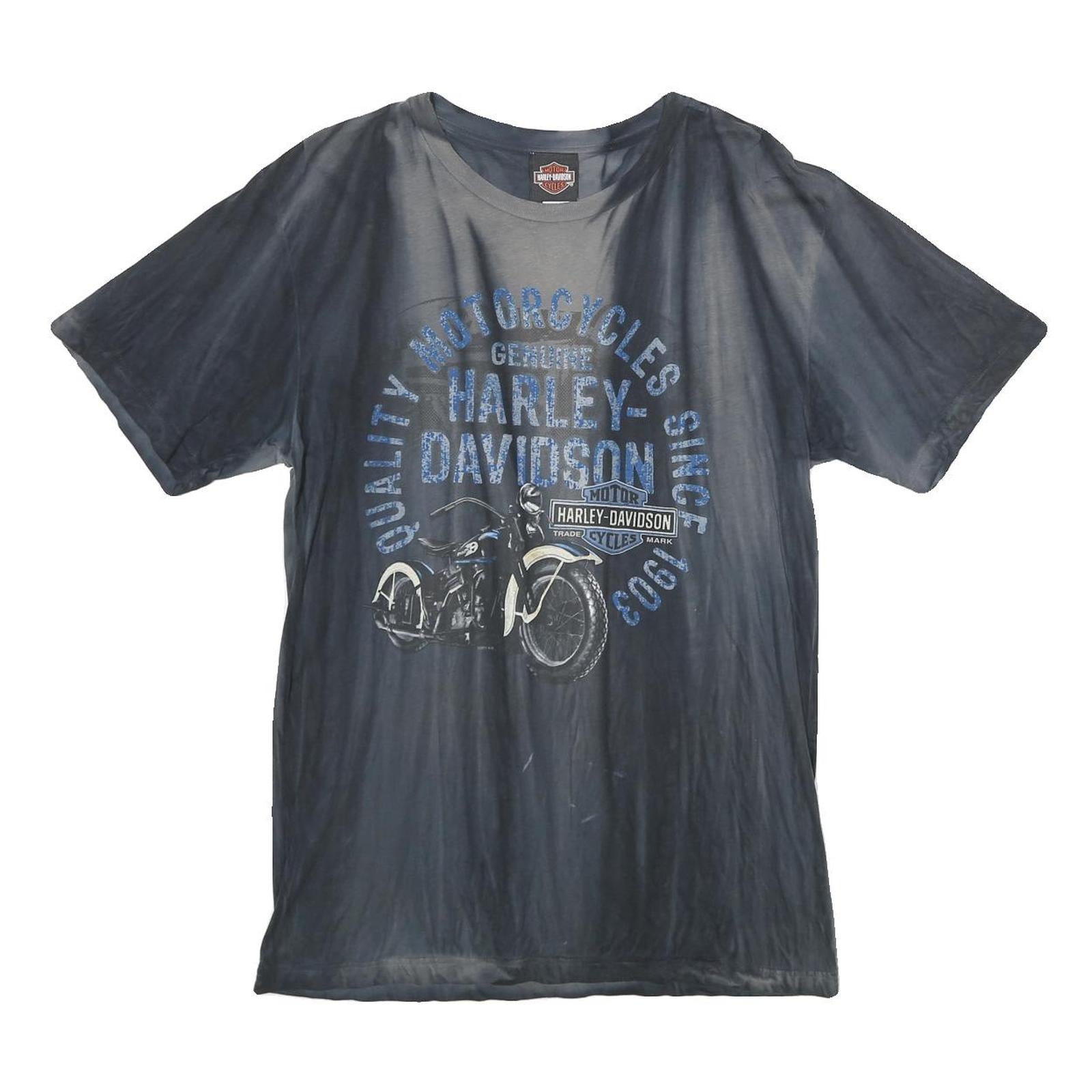 HARLEY DAVIDSON Mens Black Graphic T-Shirt M Cotton Crew Neck Short Sleeve Refurbished - N/A refurbished available on Cerqular