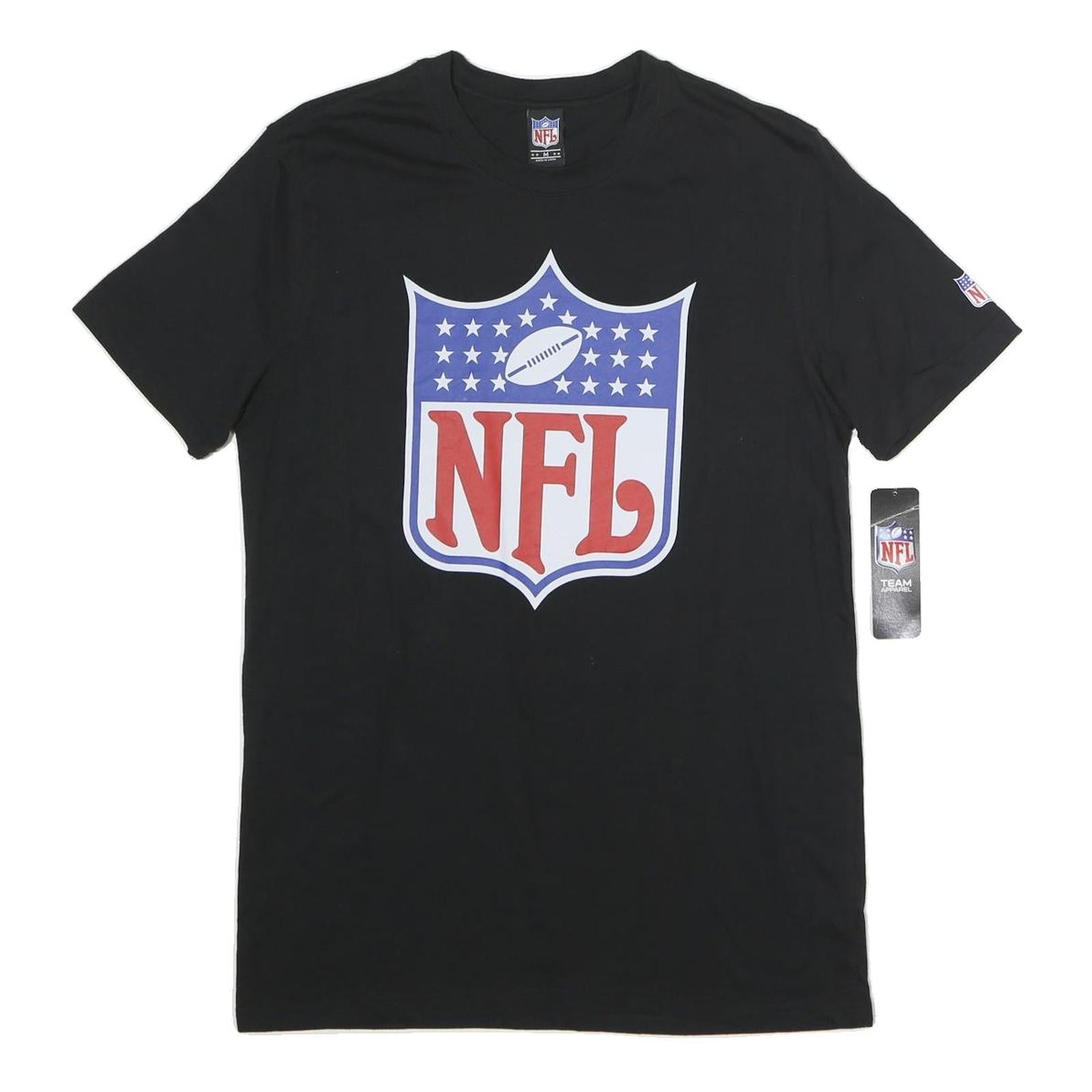 NFL Mens Black Cotton T-Shirt M Short Sleeve Crew Neck Logo Printed Refurbished - N/A refurbished available on Cerqular