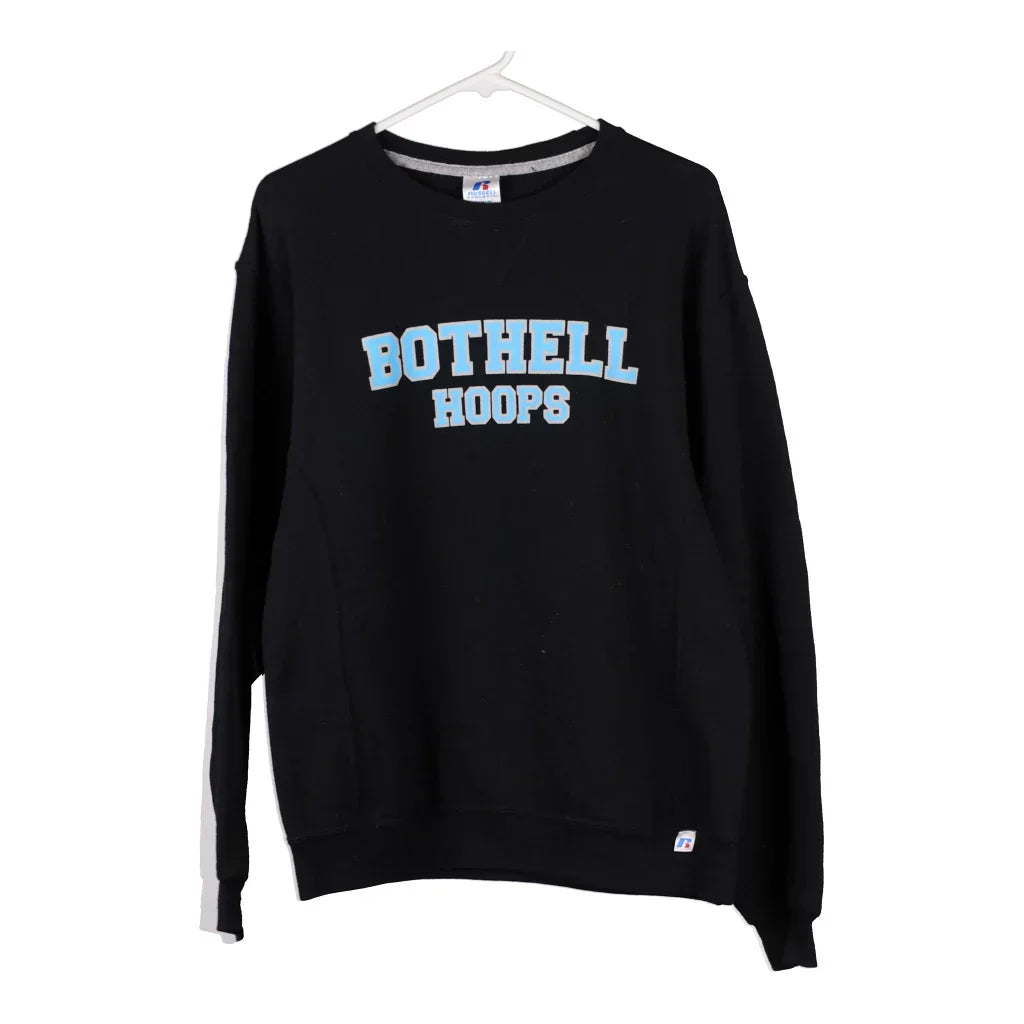 Bothell Hoops Russell Athletic Spellout Sweatshirt - Medium Black Cotton Refurbished - Thrifted (note: this is a term often used to describe second- refurbished available on Cerqular
