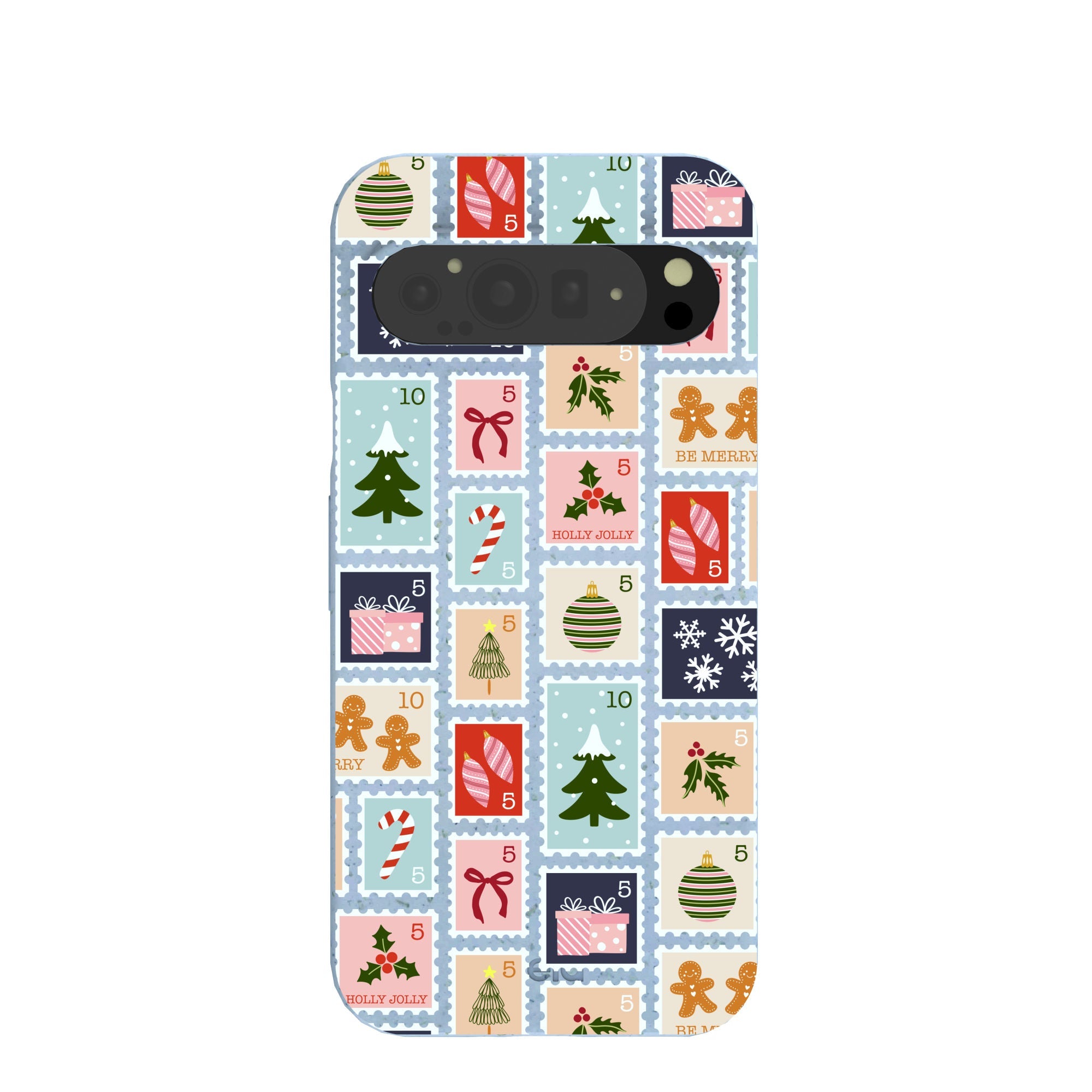 Powder Blue Noel Stamps Google Pixel 9 Pro XL Case Refurbished - Pela Case refurbished available on Cerqular