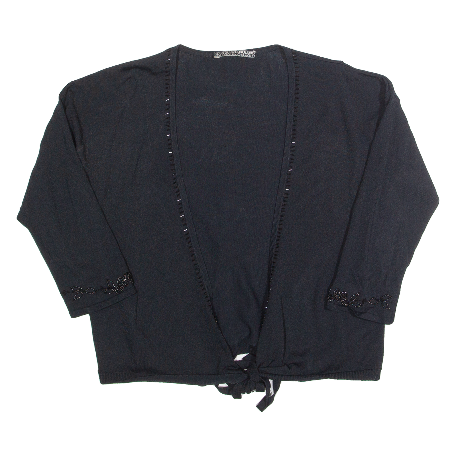 LIU JO Beaded Womens Blouse Black V-Neck 3/4 Sleeve M Refurbished - N/A refurbished available on Cerqular