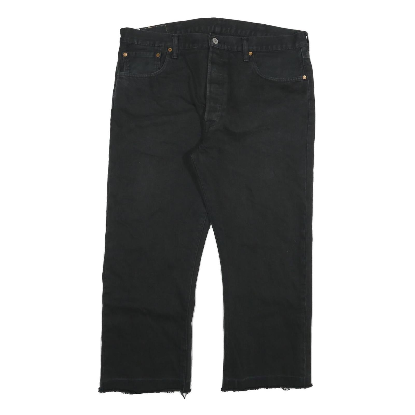 LEVI'S 501 Mens Jeans Black Regular Straight Denim Raw W38 L25 Button Closure Refurbished - N/A refurbished available on Cerqular