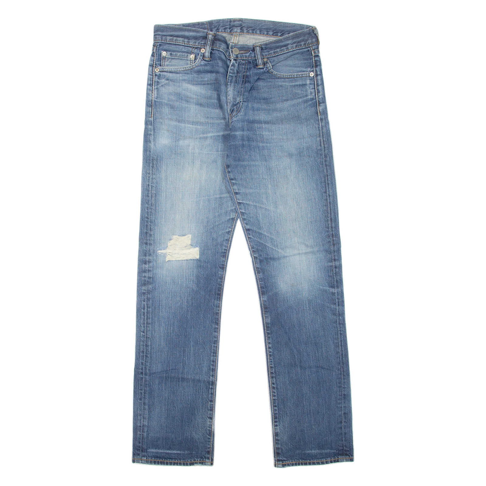 LEVI'S 504 Jeans Distressed Mens Blue Regular Straight Stone Wash W30 L32 Refurbished - N/A refurbished available on Cerqular