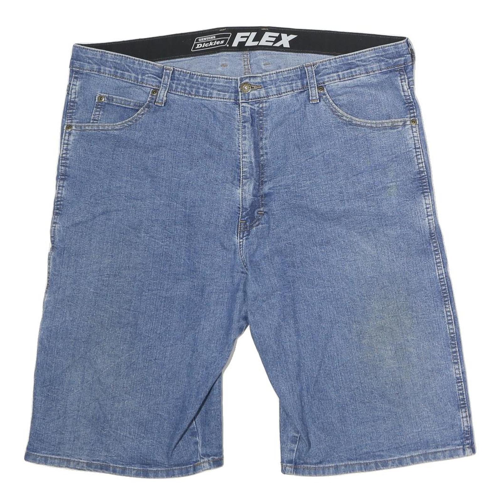 DICKIES Mens Denim Blue Cargo Shorts Size L W40 Workwear Cotton Comfort Refurbished - N/A refurbished available on Cerqular