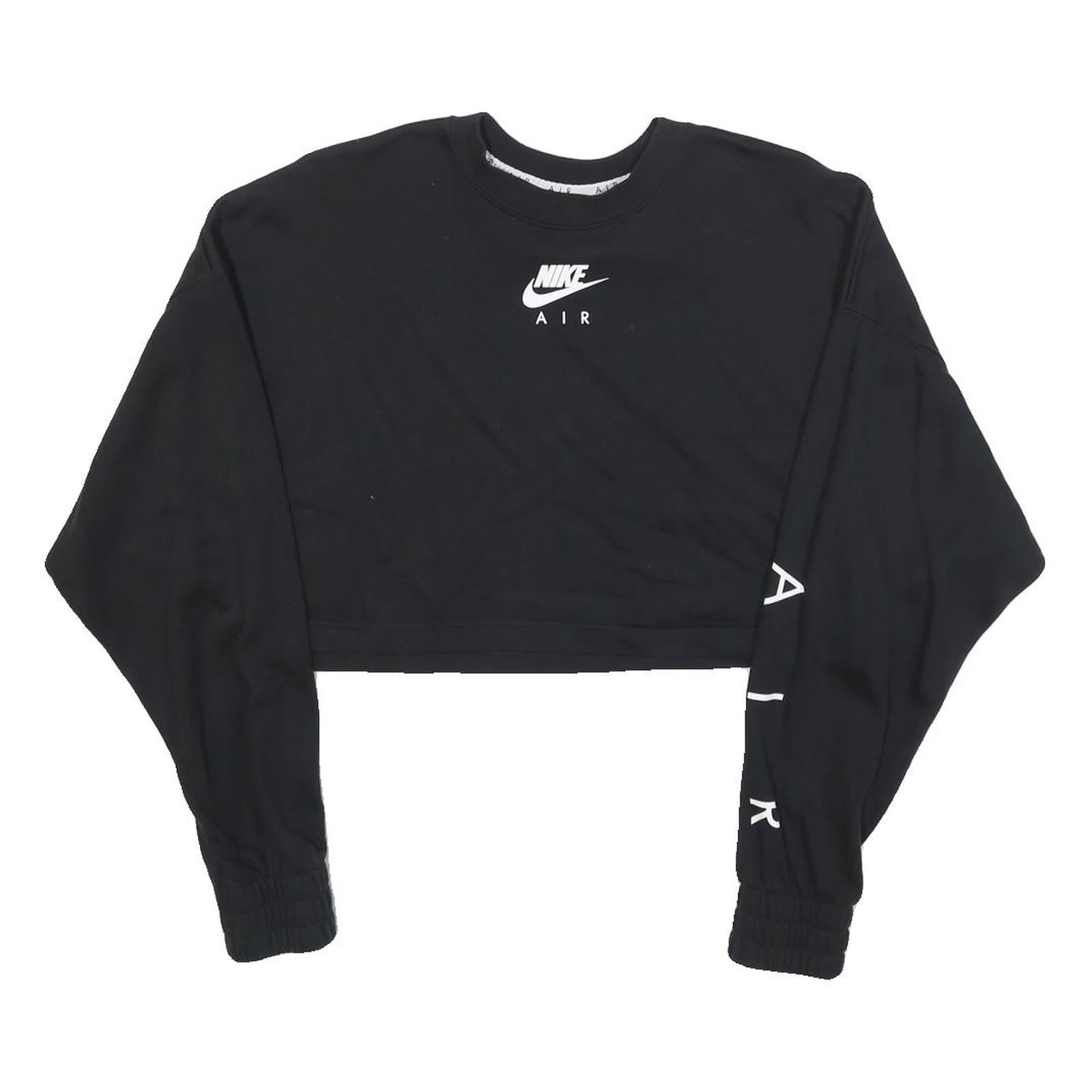 NIKE Womens Black Air Crew Neck S Crop Sweatshirt Casual Sportswear Refurbished - N/A refurbished available on Cerqular
