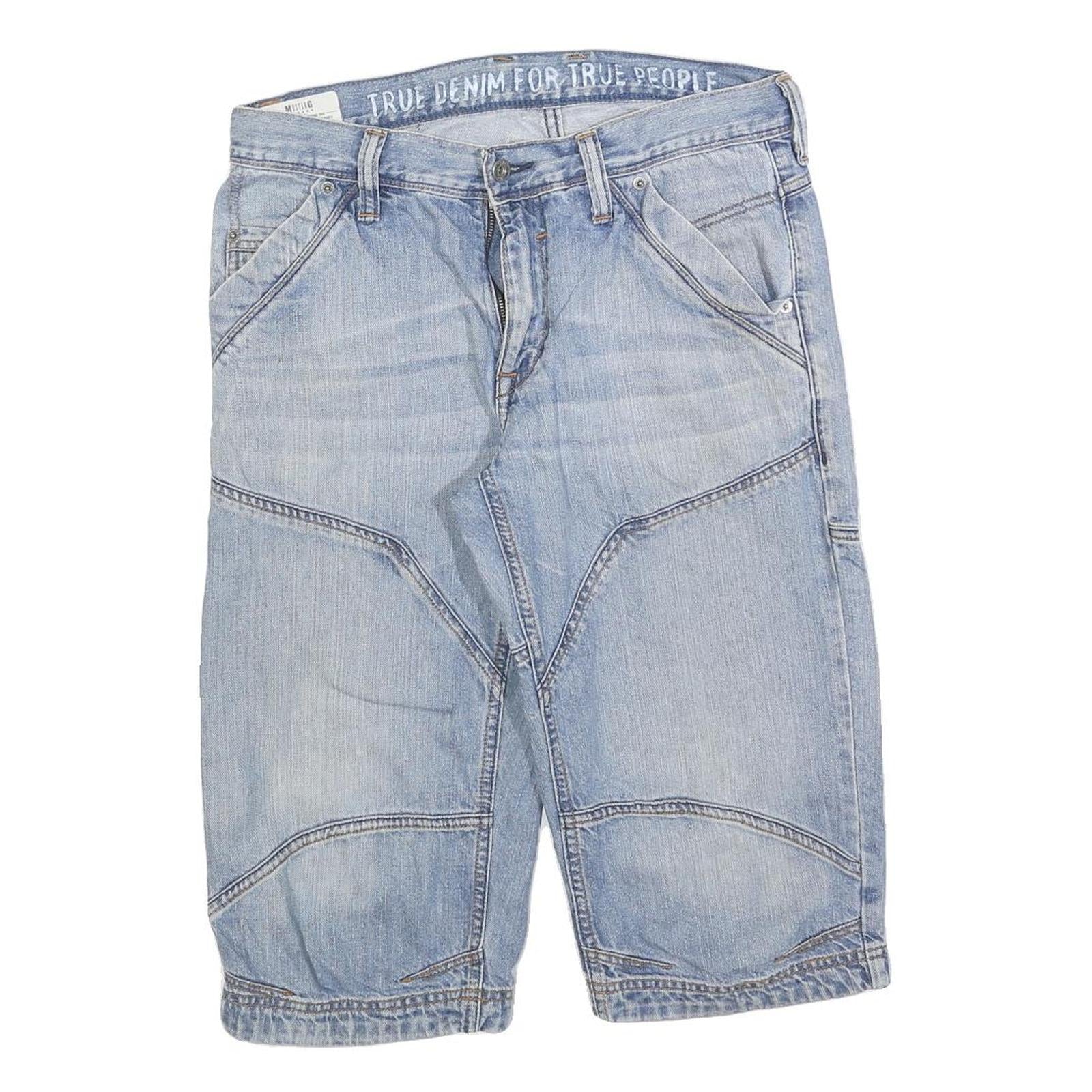 MUSTANG Mens Denim Blue Casual Shorts M W32 Cotton Blend Relaxed Fit Refurbished - N/A refurbished available on Cerqular