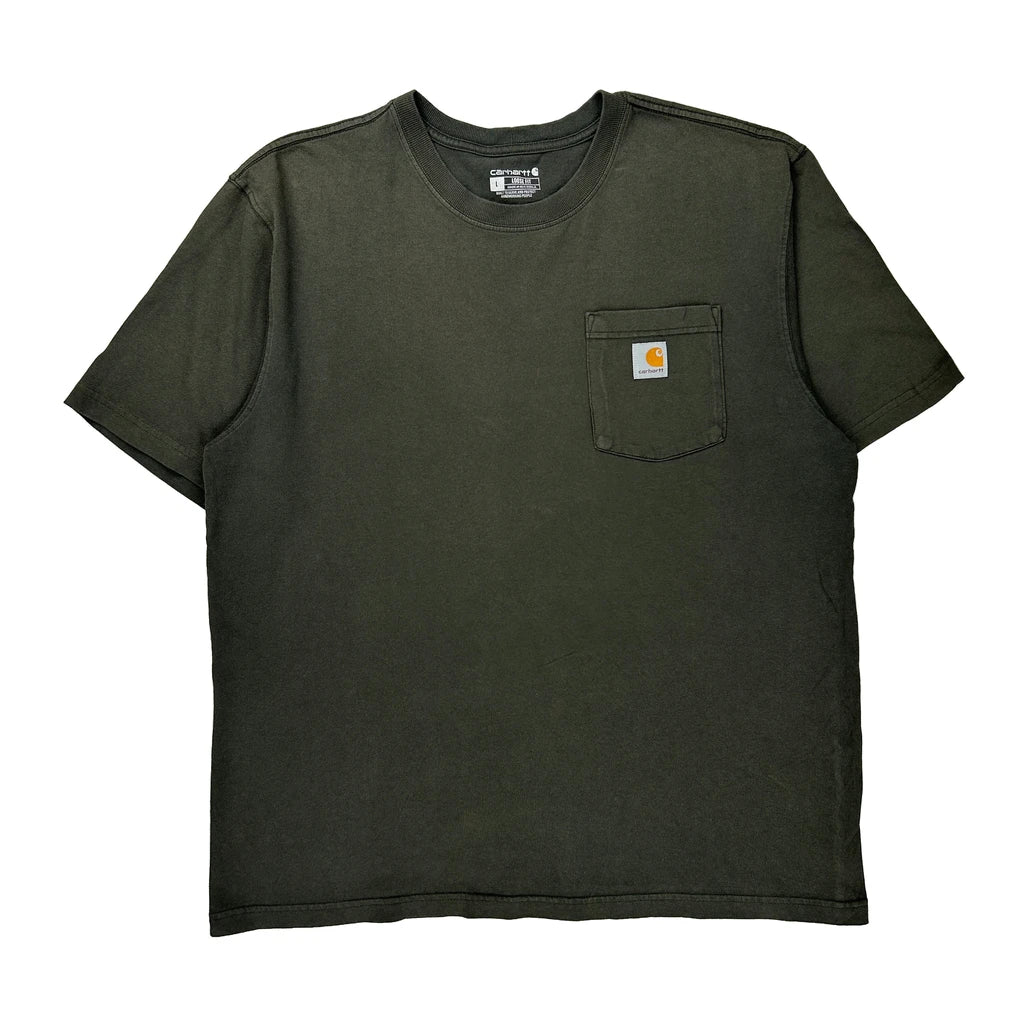 Buy Carhartt T-Shirt - Large Green Cotton Refurbished - $29.47 Carhartt T-Shirt - Large Green Cotton Refurbished - Thrifted (note: this is a term often used to describe second- refurbished available on Cerqular