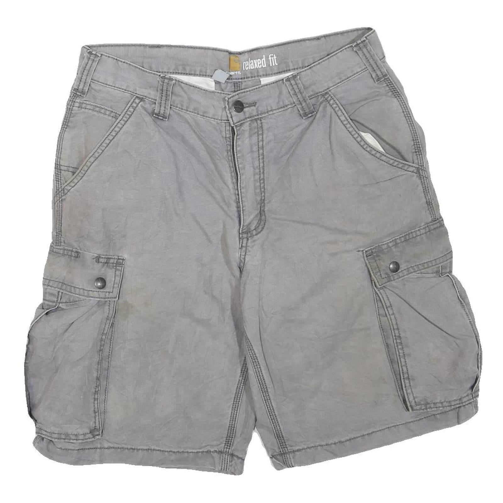Buy CARHARTT Mens Grey Cargo Shorts Relaxed Fit M W32 Cotton Blend Utility Workwear Refurbished - $32.49 CARHARTT Mens Grey Cargo Shorts Relaxed Fit M W32 Cotton Blend Utility Workwear Refurbished - N/A refurbished available on Cerqular