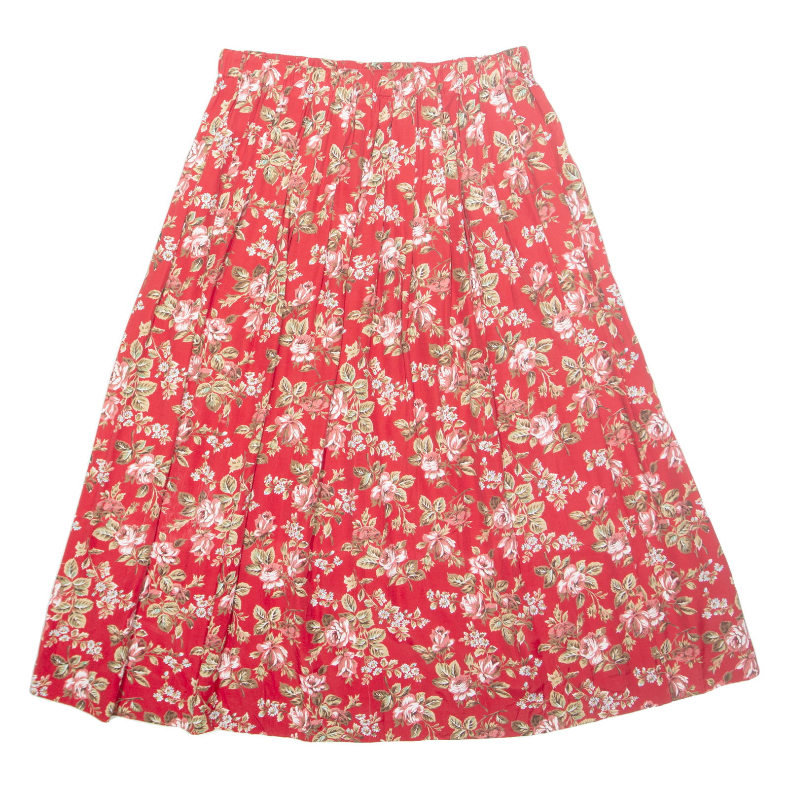 SUSAN BRISTOL Womens A-Line Skirt Red Long Floral XL Refurbished - N/A refurbished available on Cerqular