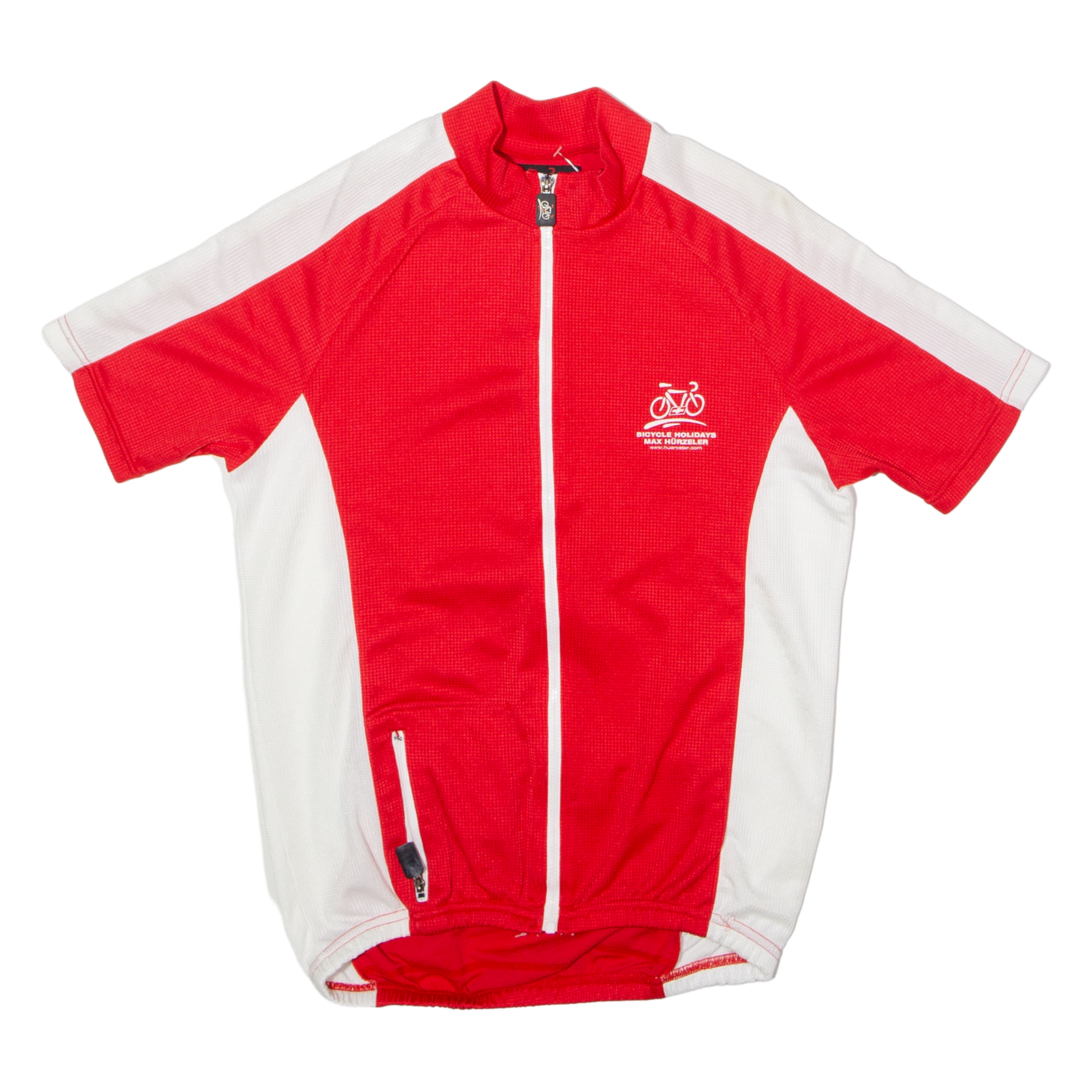 MAX HUERZELER Full Zip Cycling Mens Jersey Red High Neck M Refurbished - N/A refurbished available on Cerqular