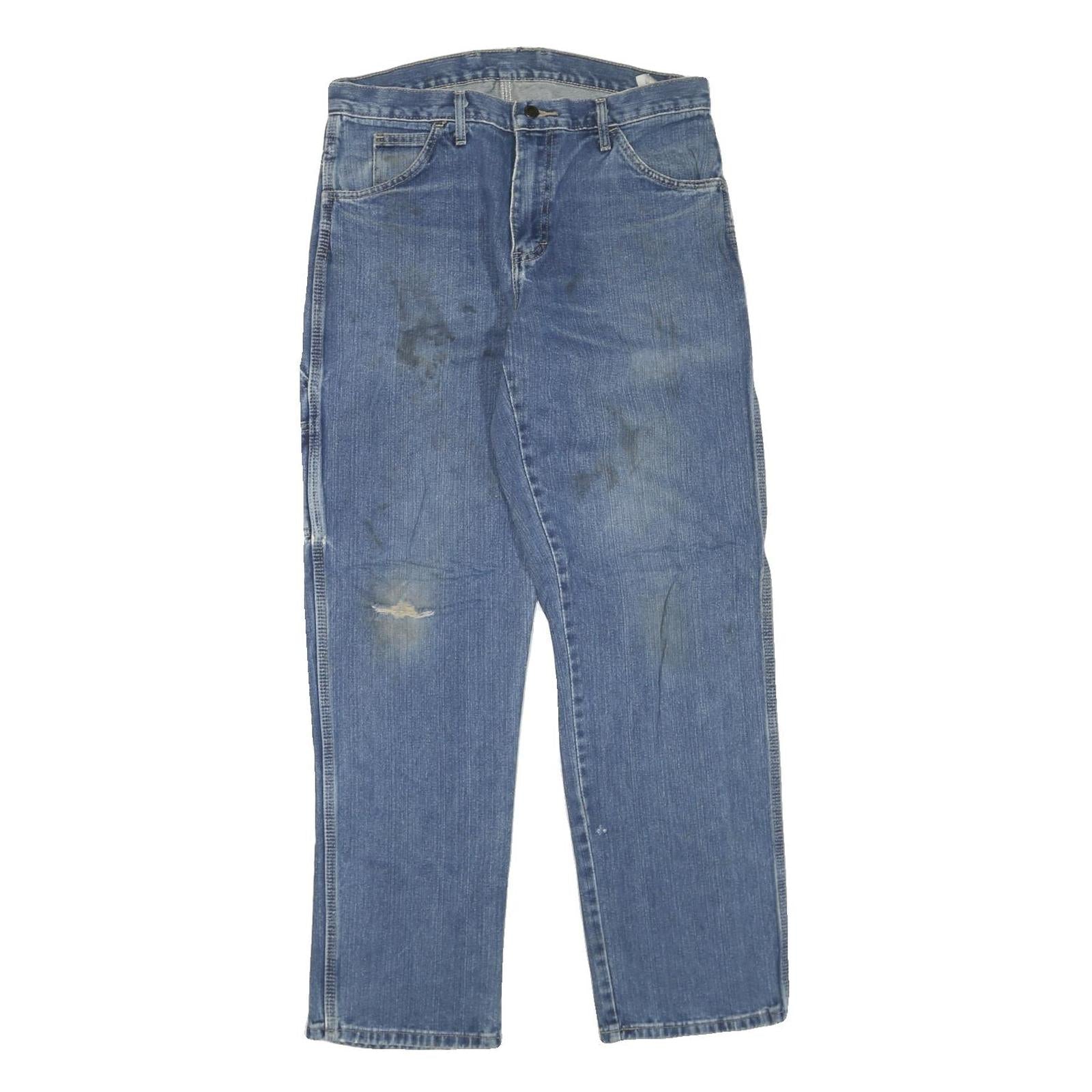 DICKIES Mens Blue Regular Straight Denim Jeans W32 L32 Workwear Cotton Blend Zip Refurbished - N/A refurbished available on Cerqular