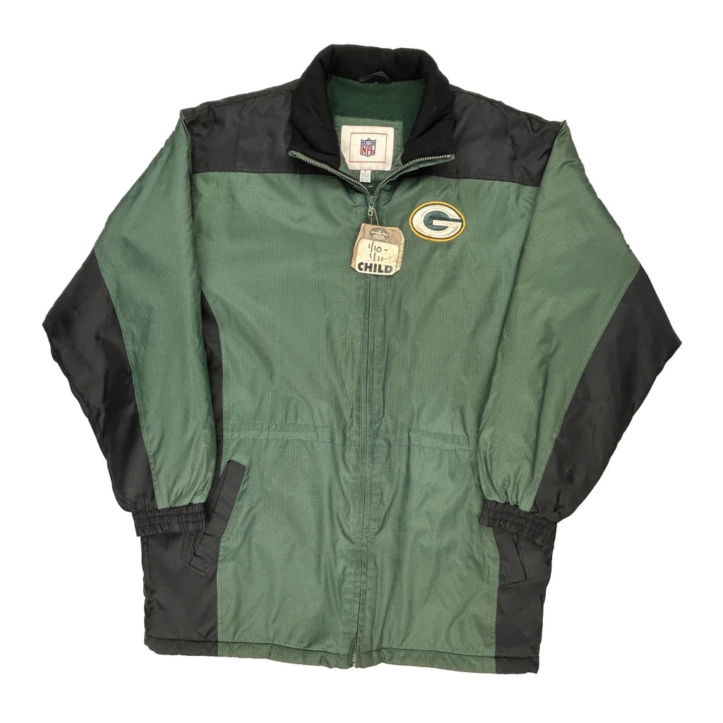 Green Bay Packers Nfl Jacket - Medium Green Polyester Refurbished - Thrifted (note: this is a term often used to describe second- refurbished available on Cerqular