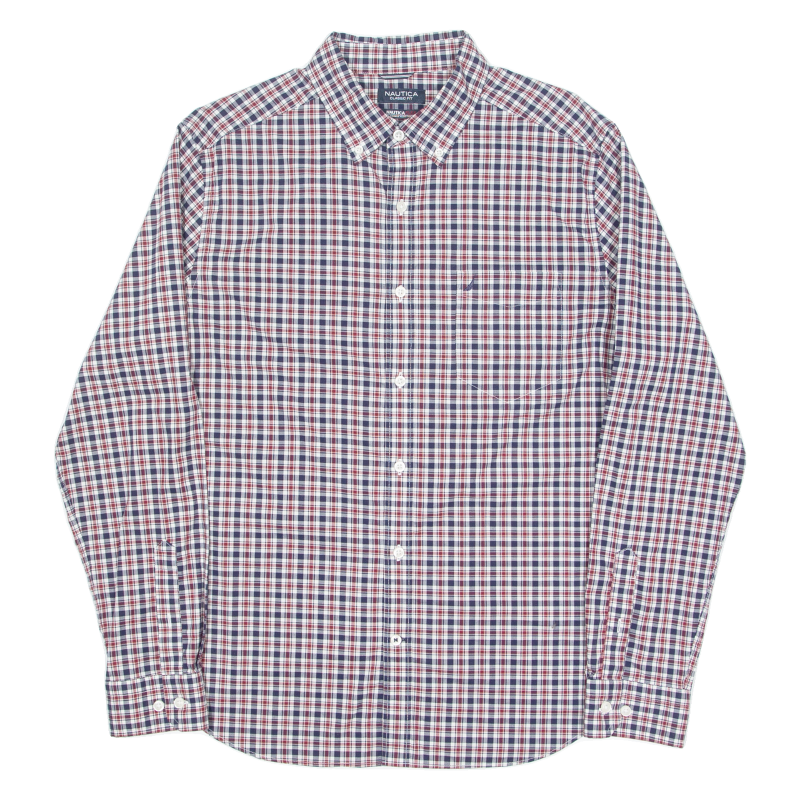 NAUTICA Mens Shirt Red Check Long Sleeve L Refurbished - N/A refurbished available on Cerqular