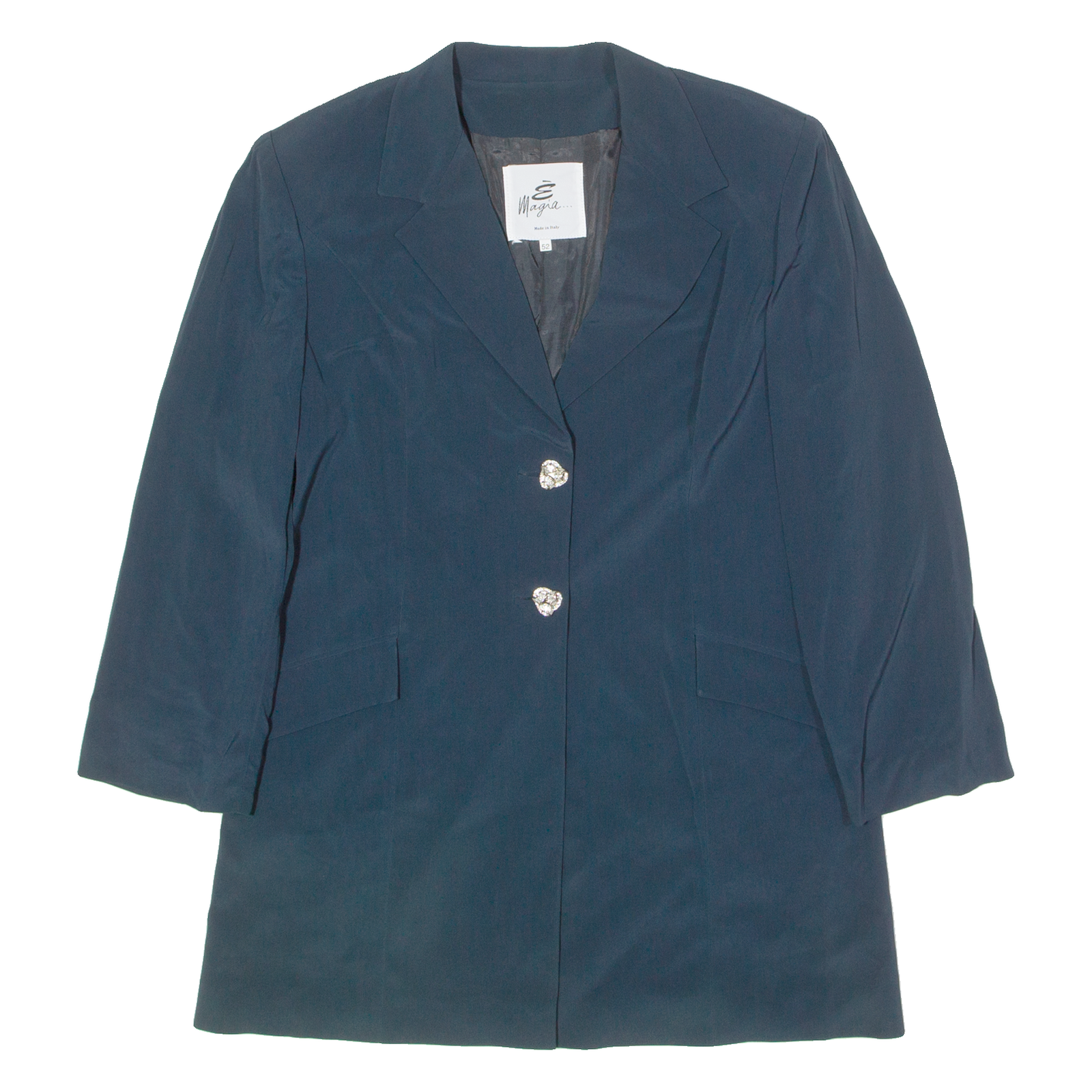 E MAGIA Womens Blazer Jacket Blue Viscose 90s UK 24 Refurbished - N/A refurbished available on Cerqular