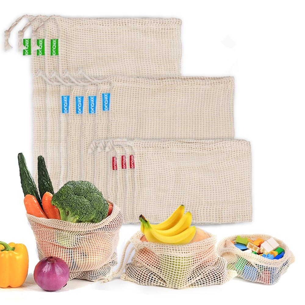 100% Organic Cotton Mesh Produce Bags | Color: 3 Pack - Large Refurbished - N/A refurbished available on Cerqular