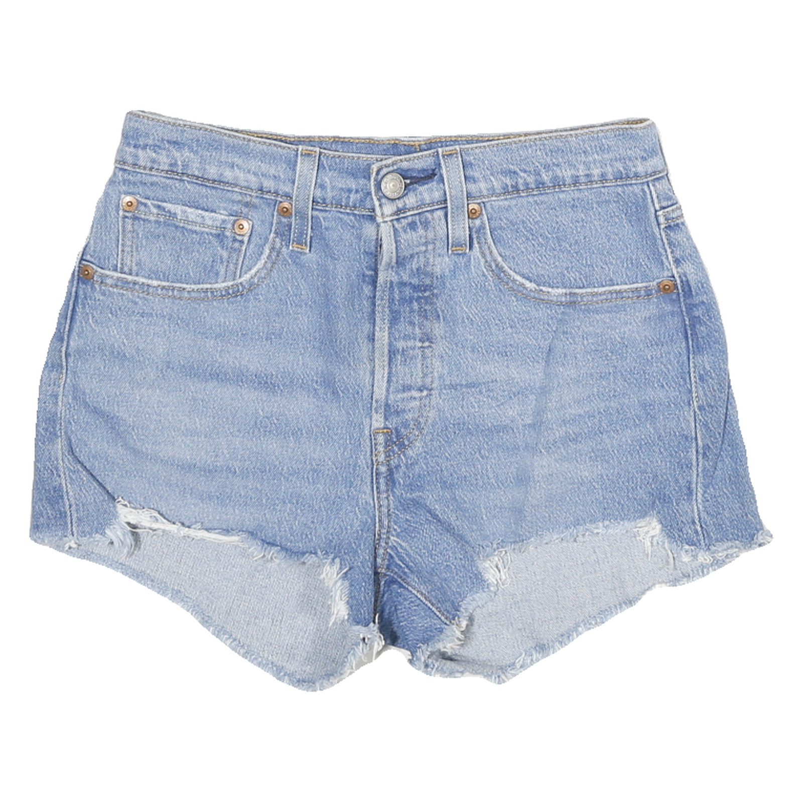 LEVI'S Womens Denim Blue Cut-Off Shorts M W26 Casual Distressed Hem Refurbished - N/A refurbished available on Cerqular