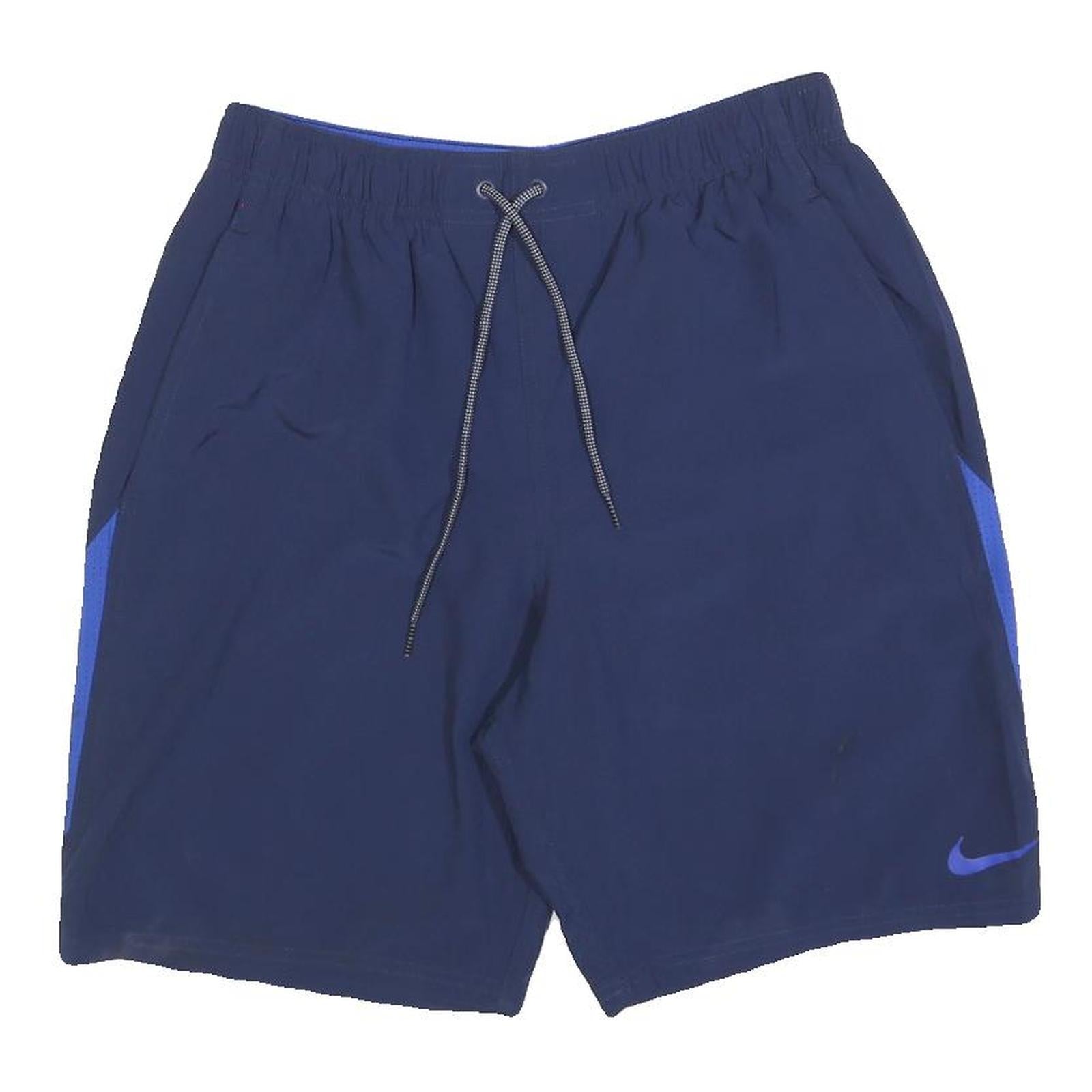 NIKE Mens Blue Casual Polyester Shorts M W28 Breathable Drawstring Refurbished - N/A refurbished available on Cerqular