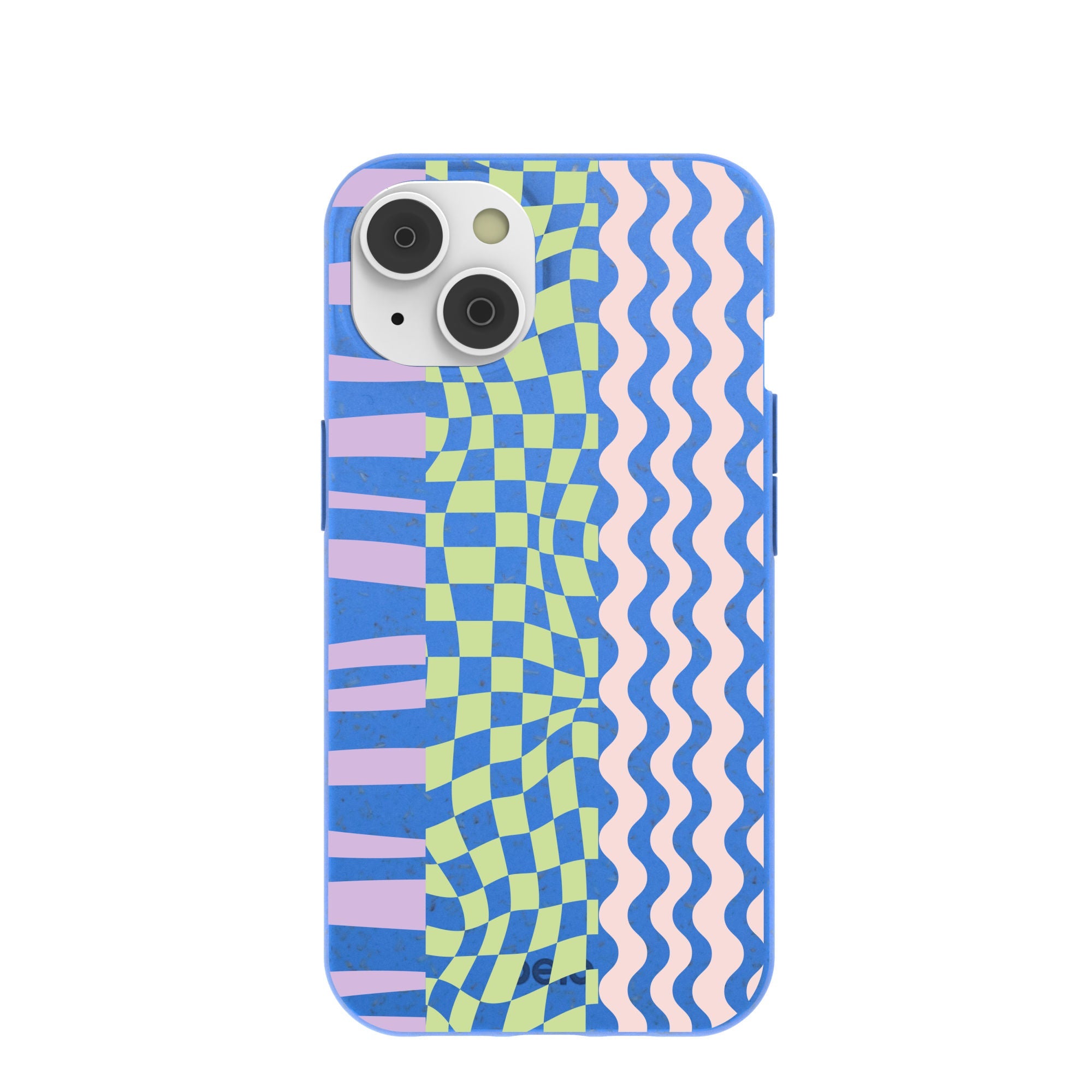Electric Blue Mixed Up iPhone 14/16e Case Refurbished - Pela Case refurbished available on Cerqular