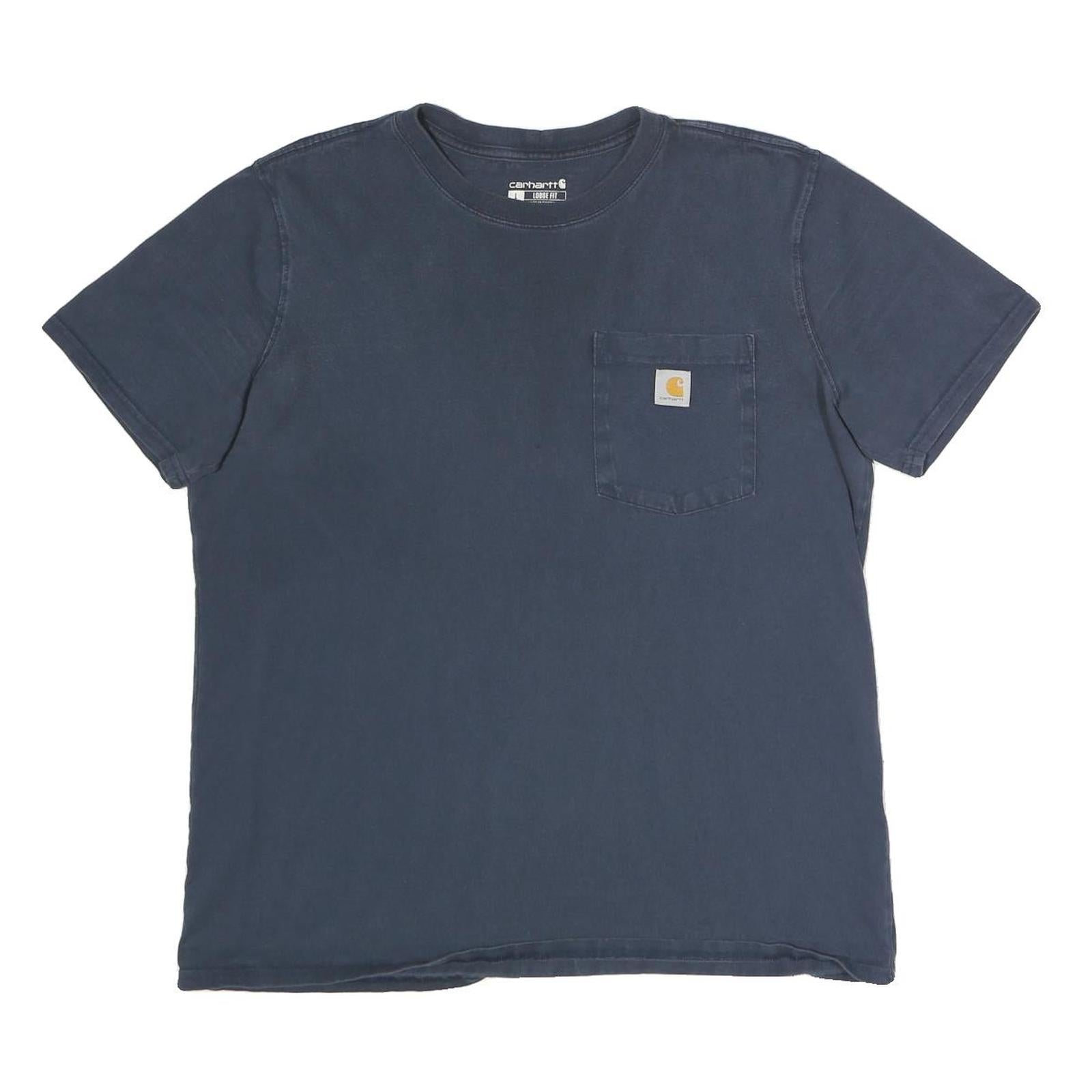 CARHARTT Womens Blue Pocket T-Shirt L Short Sleeve Crew Neck Classic Cotton Refurbished - N/A refurbished available on Cerqular