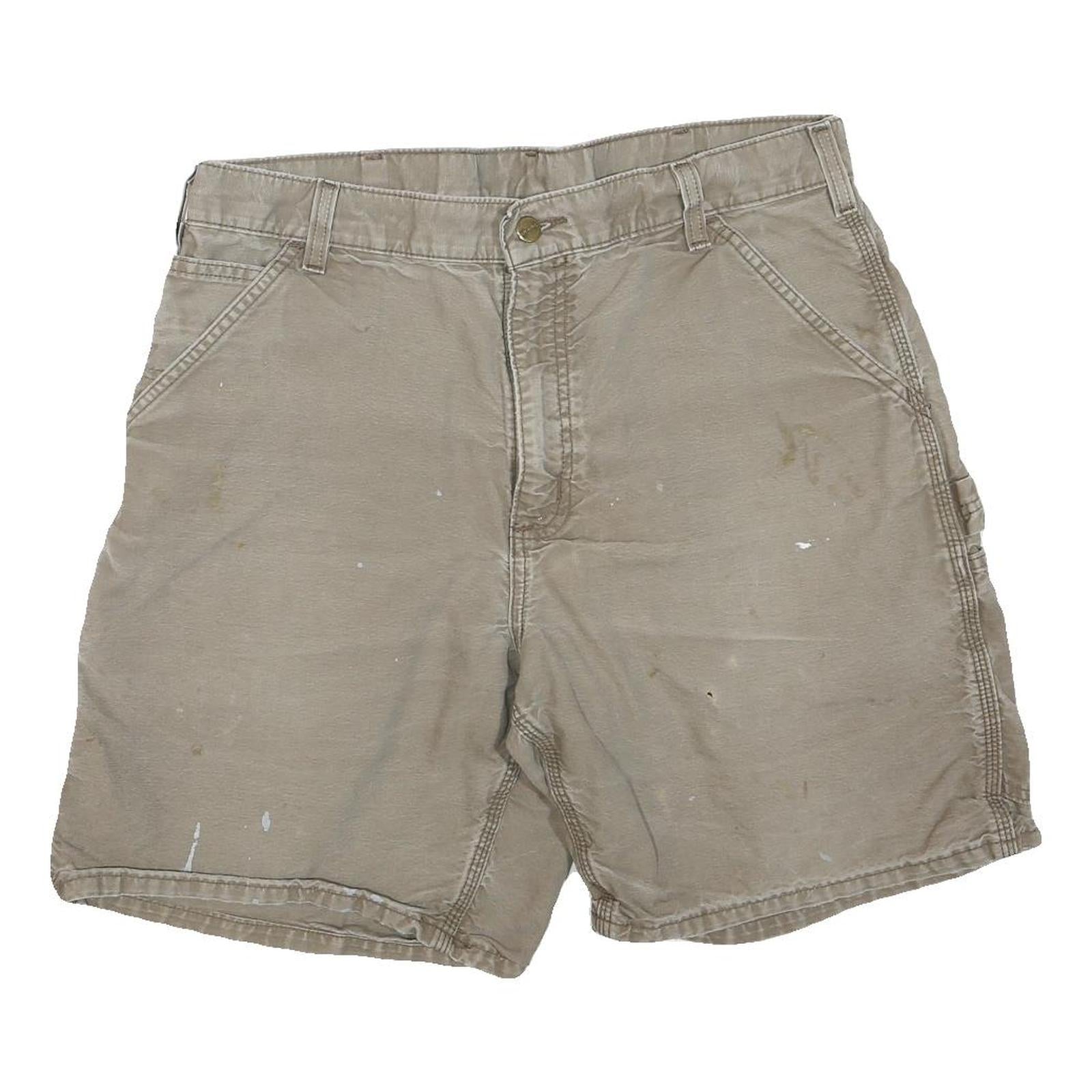 CARHARTT Mens Shorts Beige Casual M W34 Cotton Blend Durable Workwear Refurbished - N/A refurbished available on Cerqular