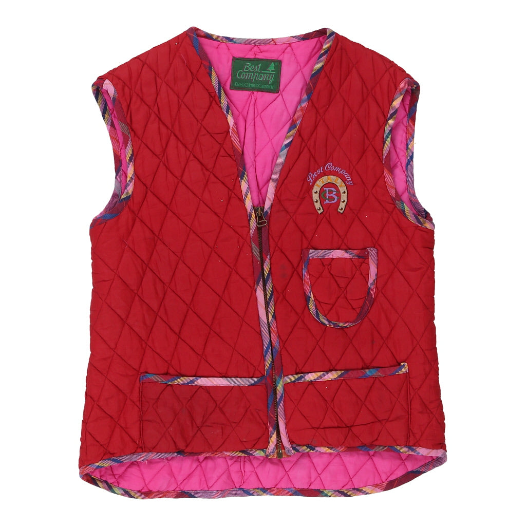 1980s Best Company Gilet - Large Red Polyester Refurbished - Thrifted (note: this is a term often used to describe second- refurbished available on Cerqular