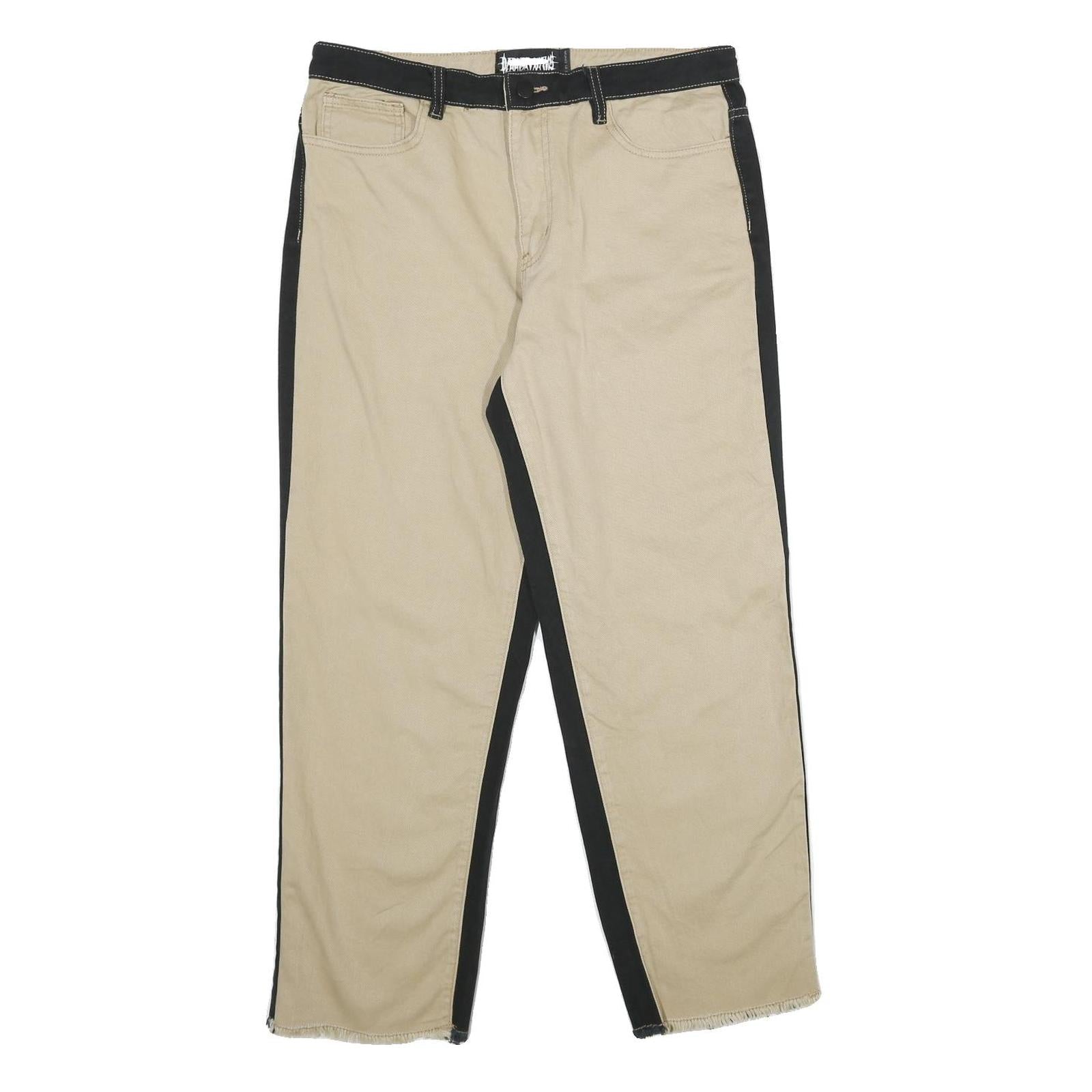 DARKER WAVES Womens Jeans Beige & Black Relaxed Straight Denim Medium W32 L28 Refurbished - N/A refurbished available on Cerqular