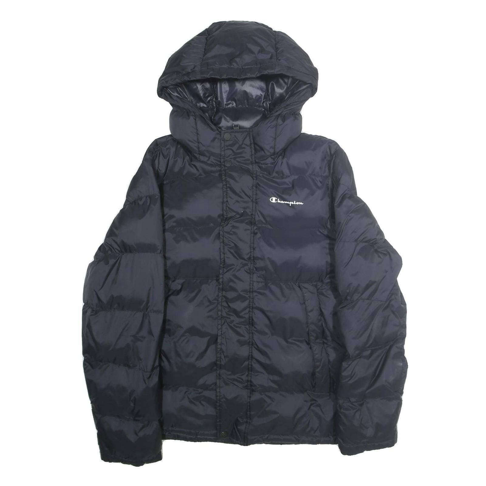CHAMPION Mens Black Zip Up Puffer Jacket M Polyester Blend Refurbished - N/A refurbished available on Cerqular
