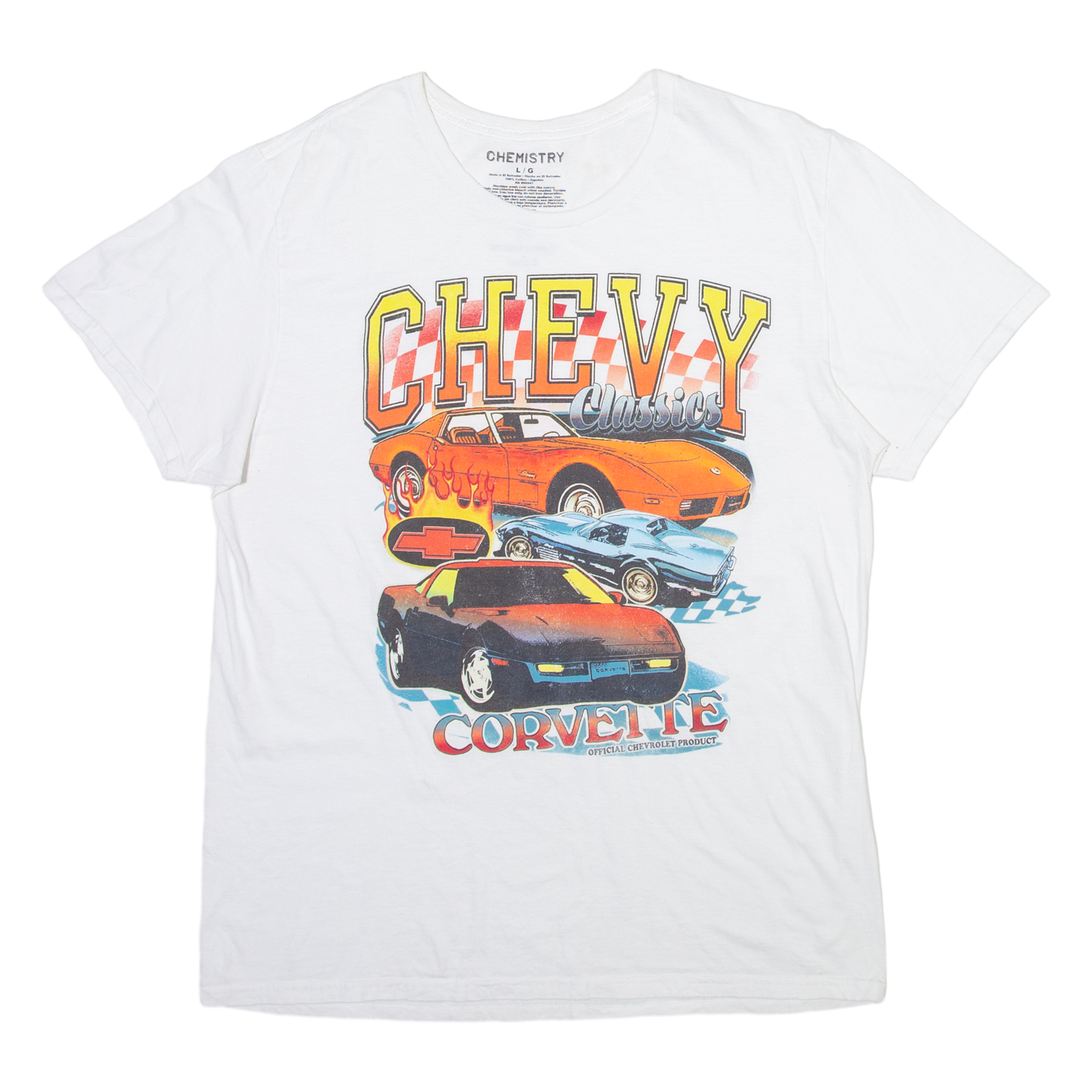 CHEMISTRY Racing Mens T-Shirt White L Refurbished - N/A refurbished available on Cerqular