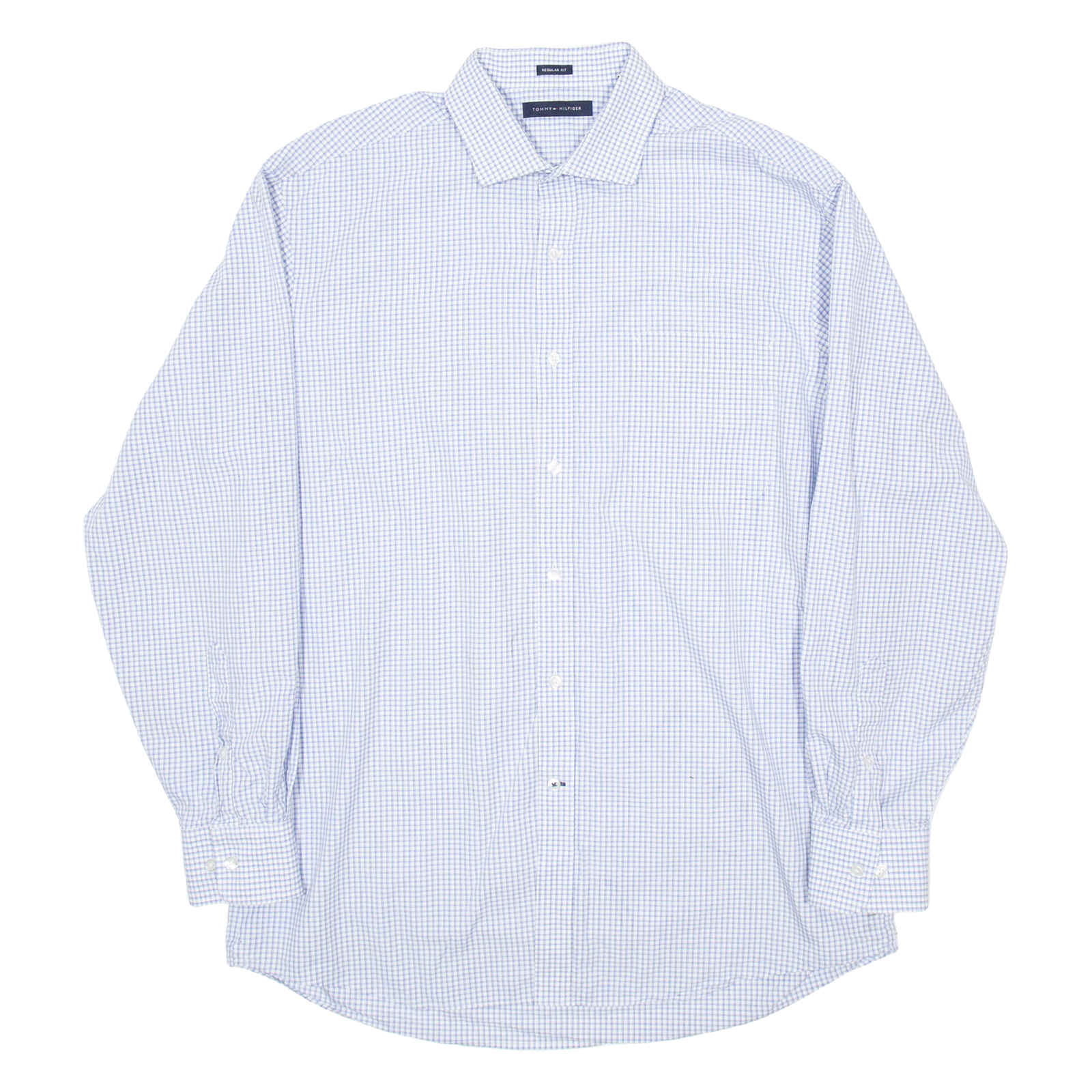 TOMMY HILFIGER Mens Shirt Blue Gingham Long Sleeve L Refurbished - N/A refurbished available on Cerqular