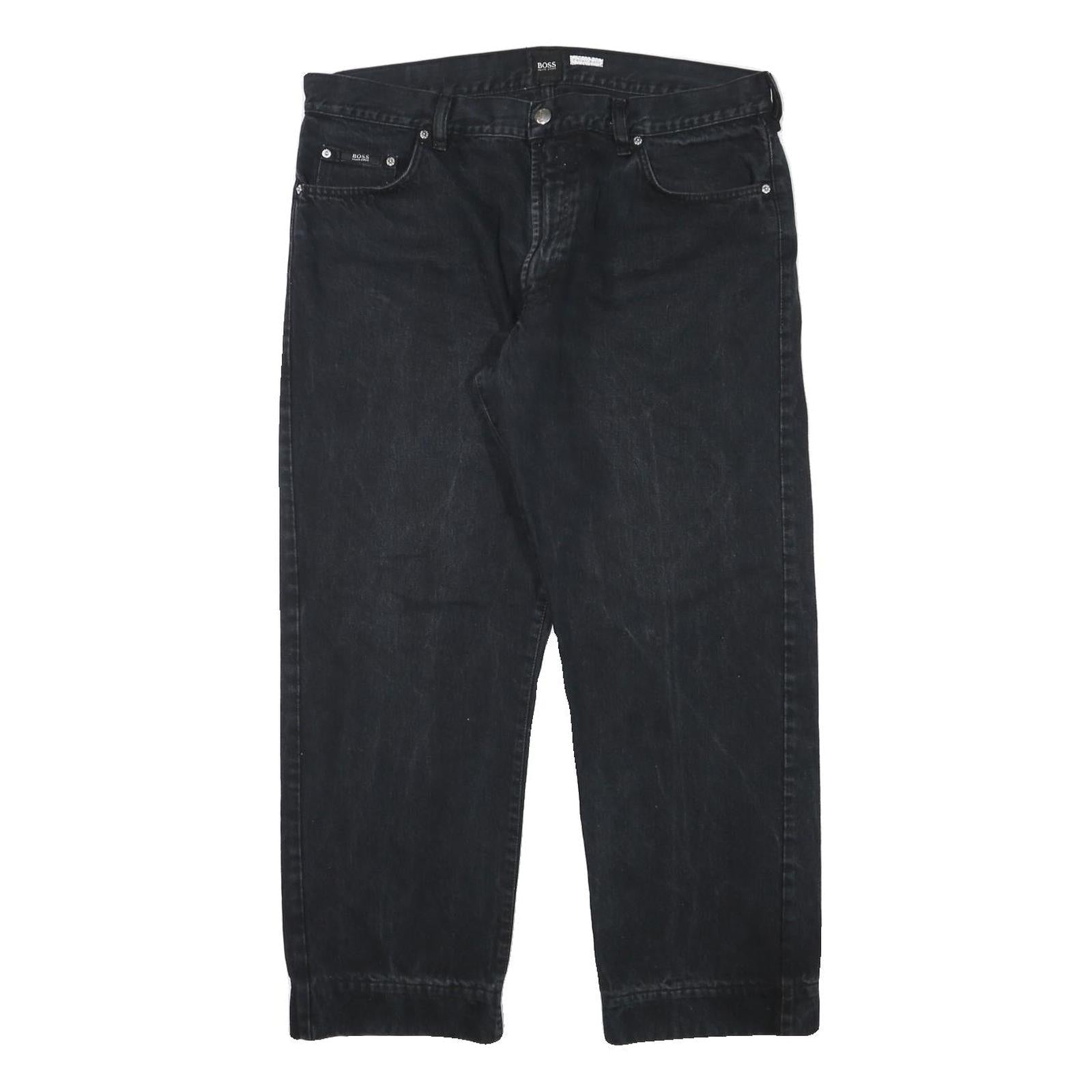 BOSS Mens Regular Fit Black Denim Cotton Blend Jeans W36 L28 Stylish Casual Refurbished - N/A refurbished available on Cerqular