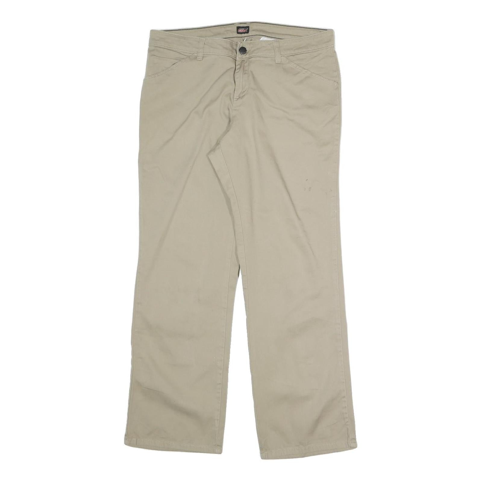 DICKIES Womens Cotton Blend Beige Regular Straight Trousers W31 L27 Casual Wear Refurbished - N/A refurbished available on Cerqular