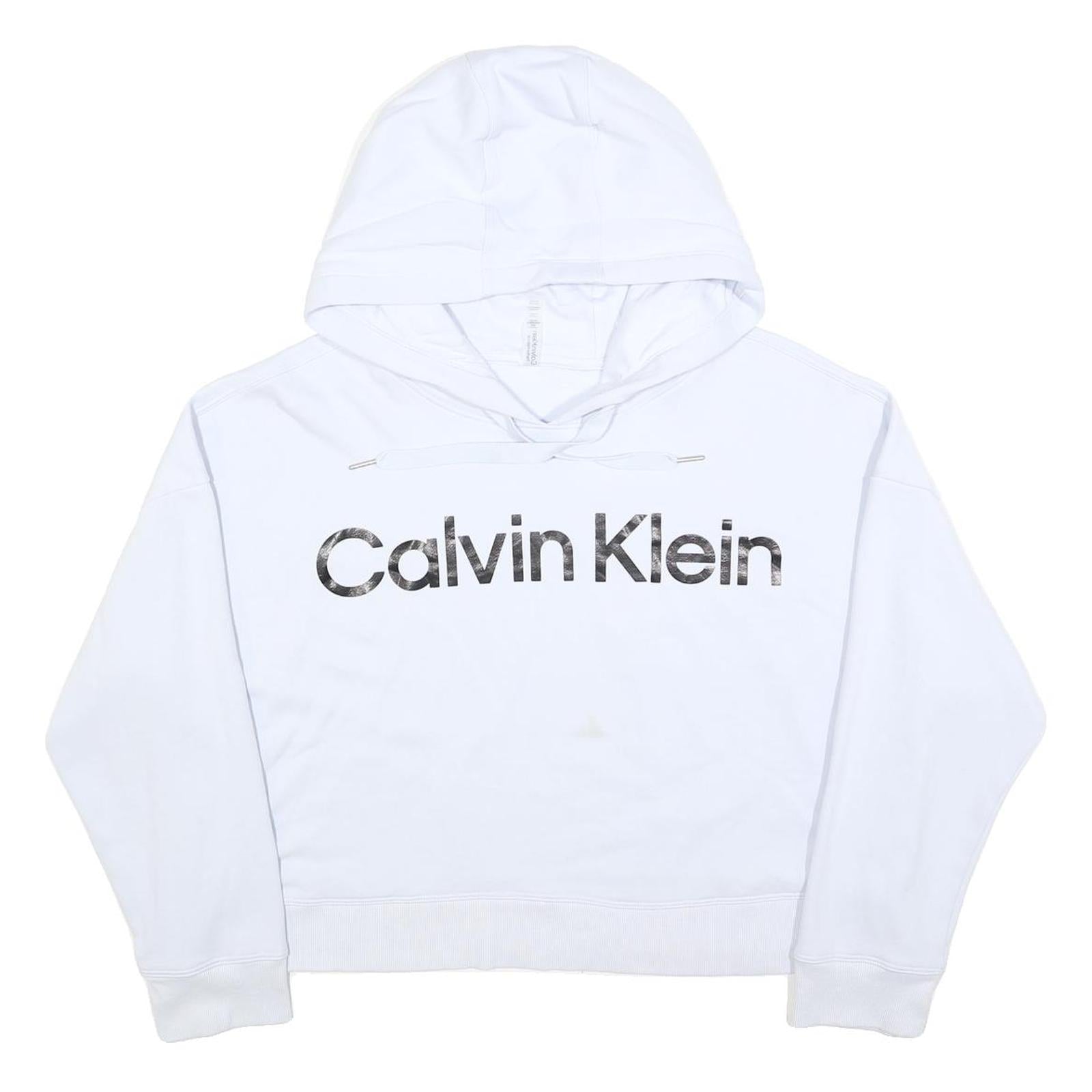 CALVIN KLEIN PERFORMANCE Womens White Hoodie 2XL Cotton Blend Pullover Casual Refurbished - N/A refurbished available on Cerqular