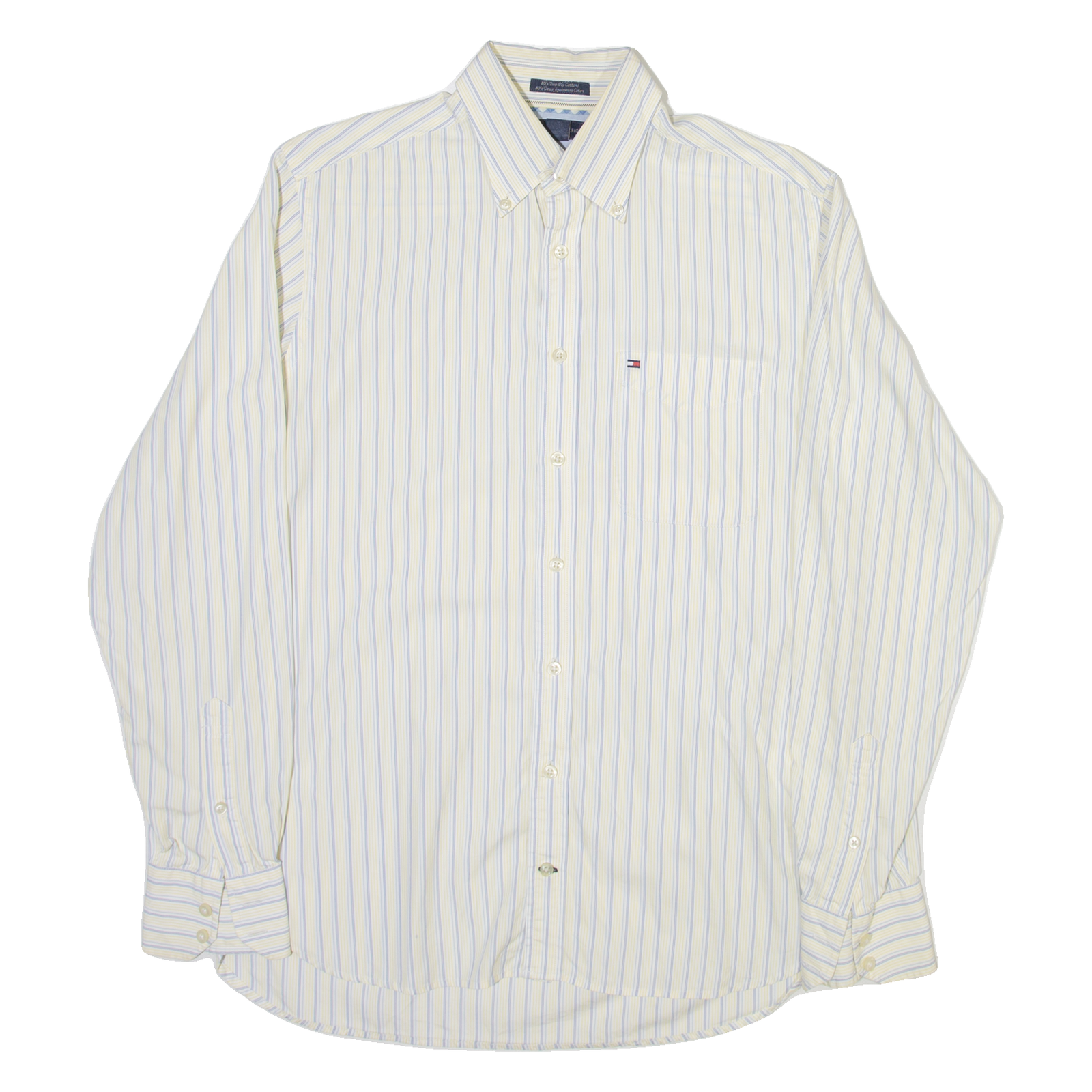 TOMMY HILFIGER Mens Shirt Beige Striped Long Sleeve S Refurbished - N/A refurbished available on Cerqular