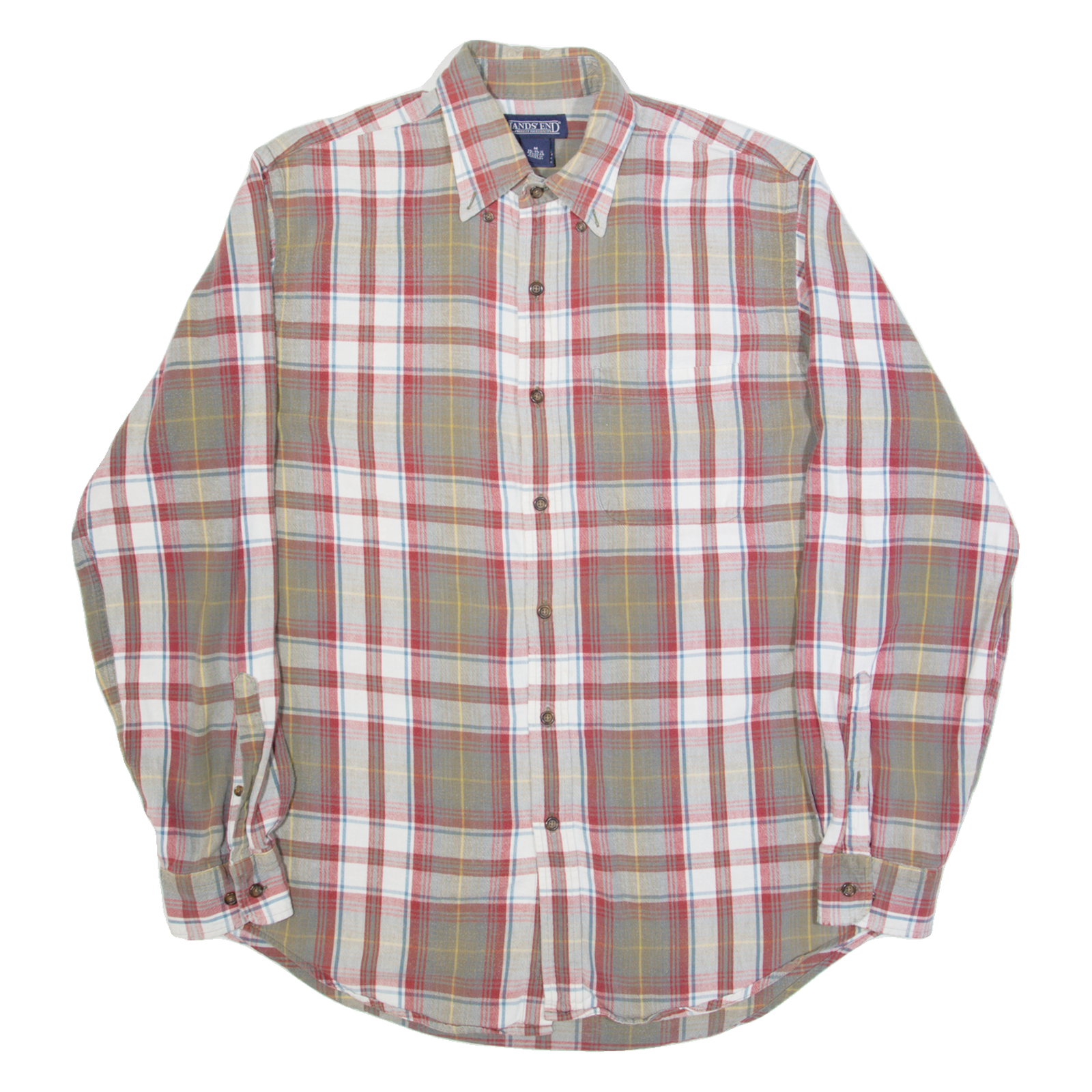 LANDS END Mens Shirt Red Plaid Long Sleeve M Refurbished - N/A refurbished available on Cerqular