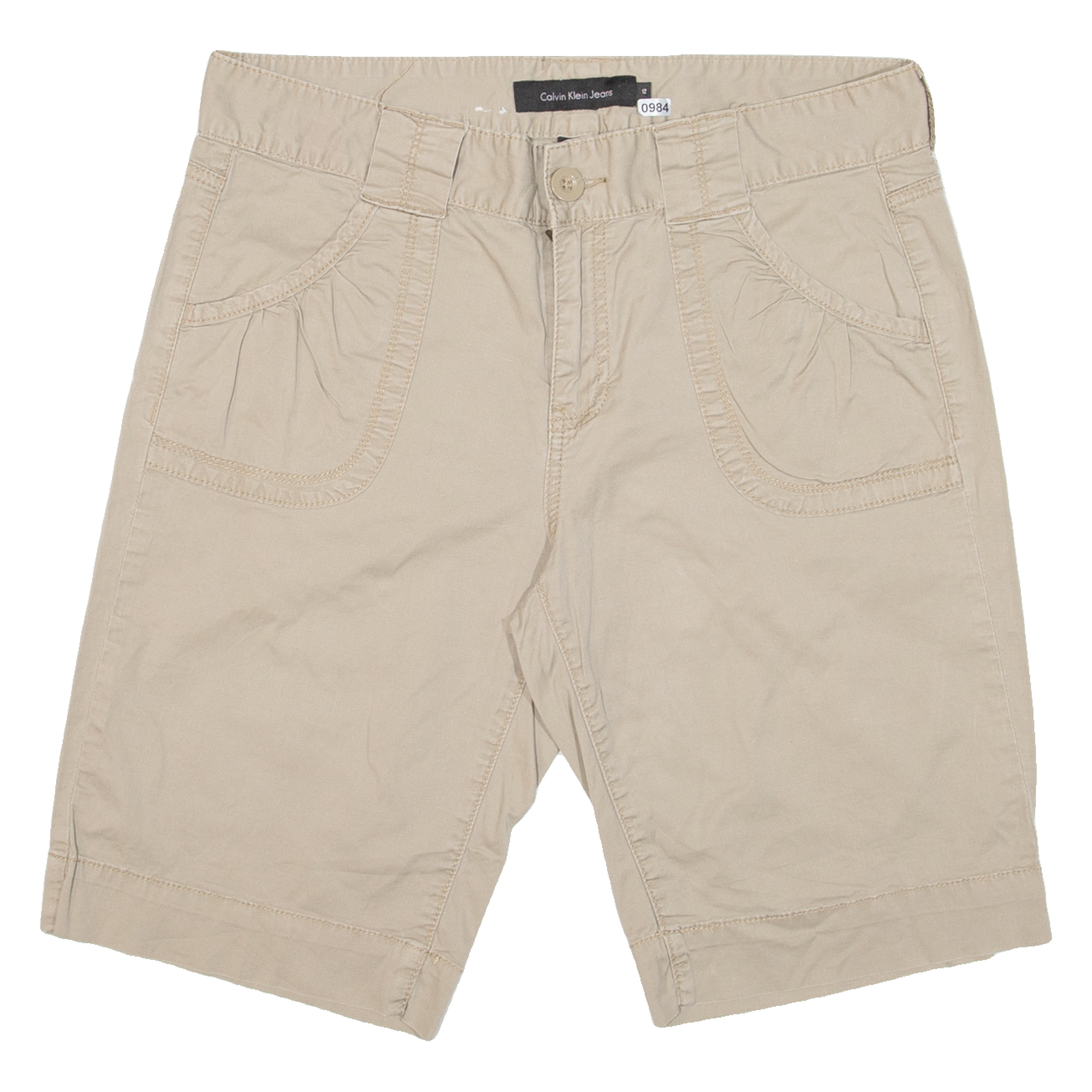 CALVIN KLEIN JEANS Womens Casual Shorts Beige L W34 Refurbished - N/A refurbished available on Cerqular