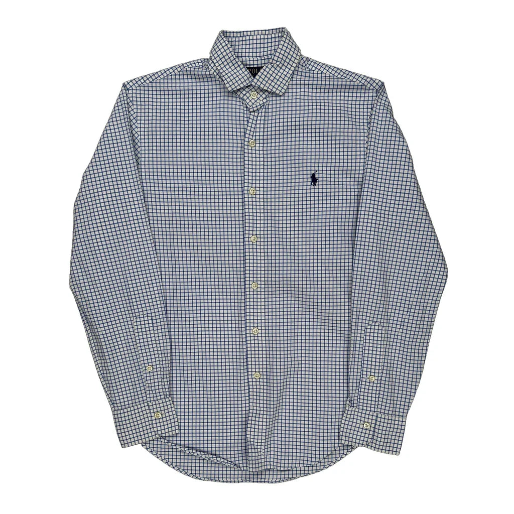 Polo By Ralph Lauren Checked Shirt - Small Blue Cotton Refurbished - Thrifted (note: this is a term often used to describe second- refurbished available on Cerqular