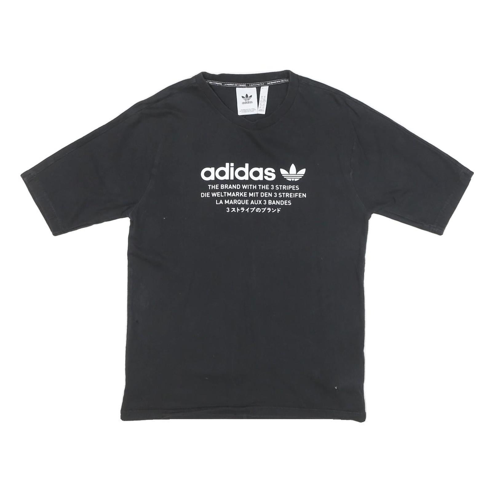 ADIDAS Mens Black Graphic T-Shirt XS Short Sleeve Crew Neck Cotton Blend Refurbished - N/A refurbished available on Cerqular